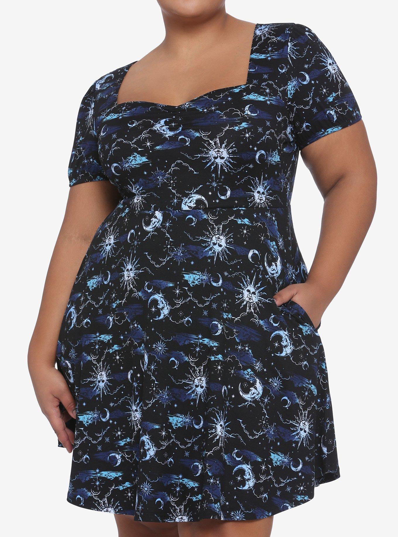 Blue Mystical Sweetheart Dress Plus Size, BLUE, hi-res