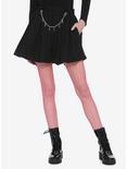 Black Cross Chain Pleated Skirt, BLACK, hi-res