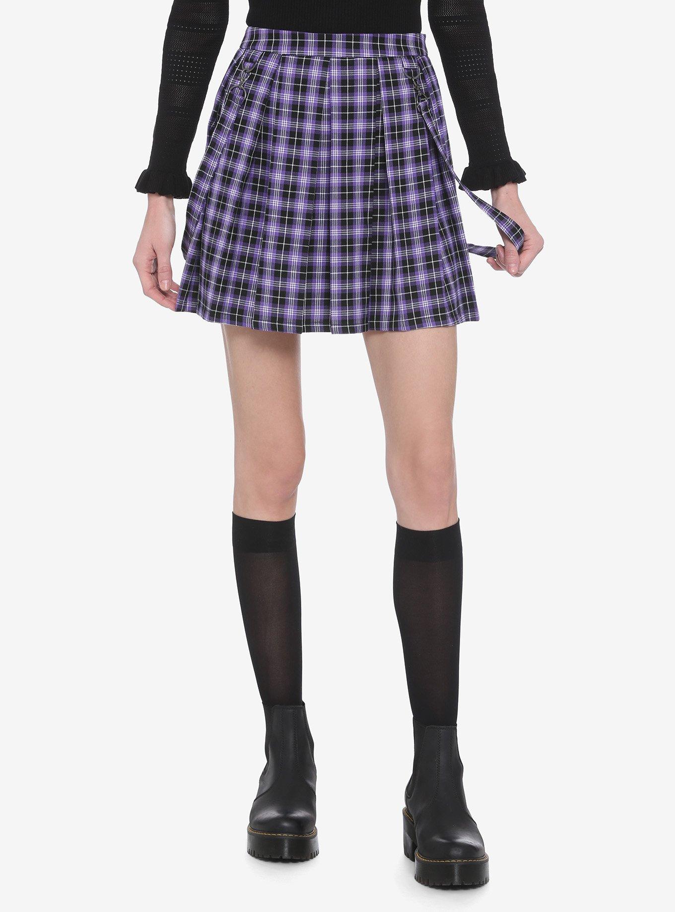 Purple Plaid Suspender Skirt Hot Topic