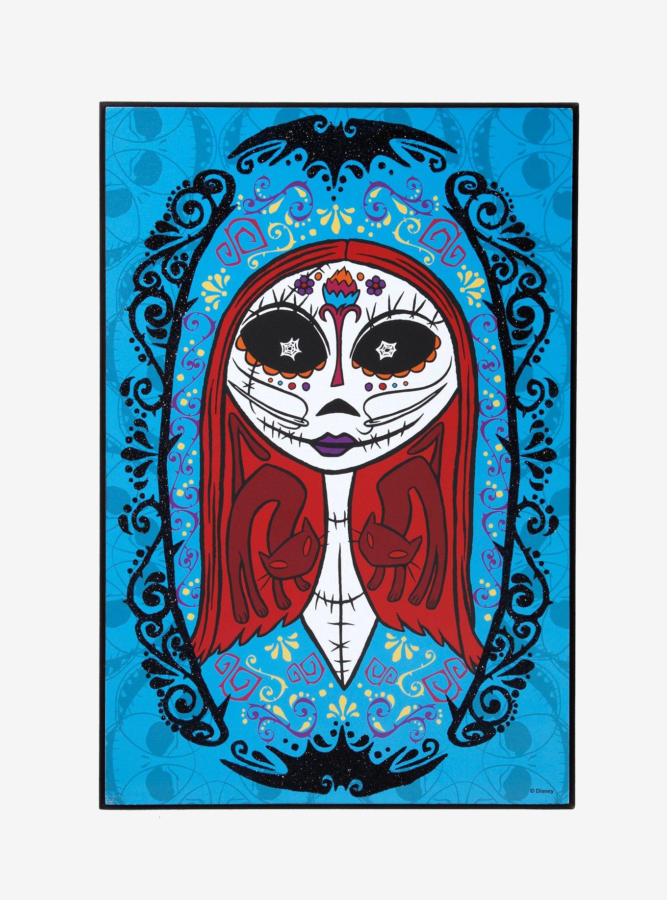 The Nightmare Before Christmas Glitter Sugar Skull Sally Wood Wall Art, , hi-res