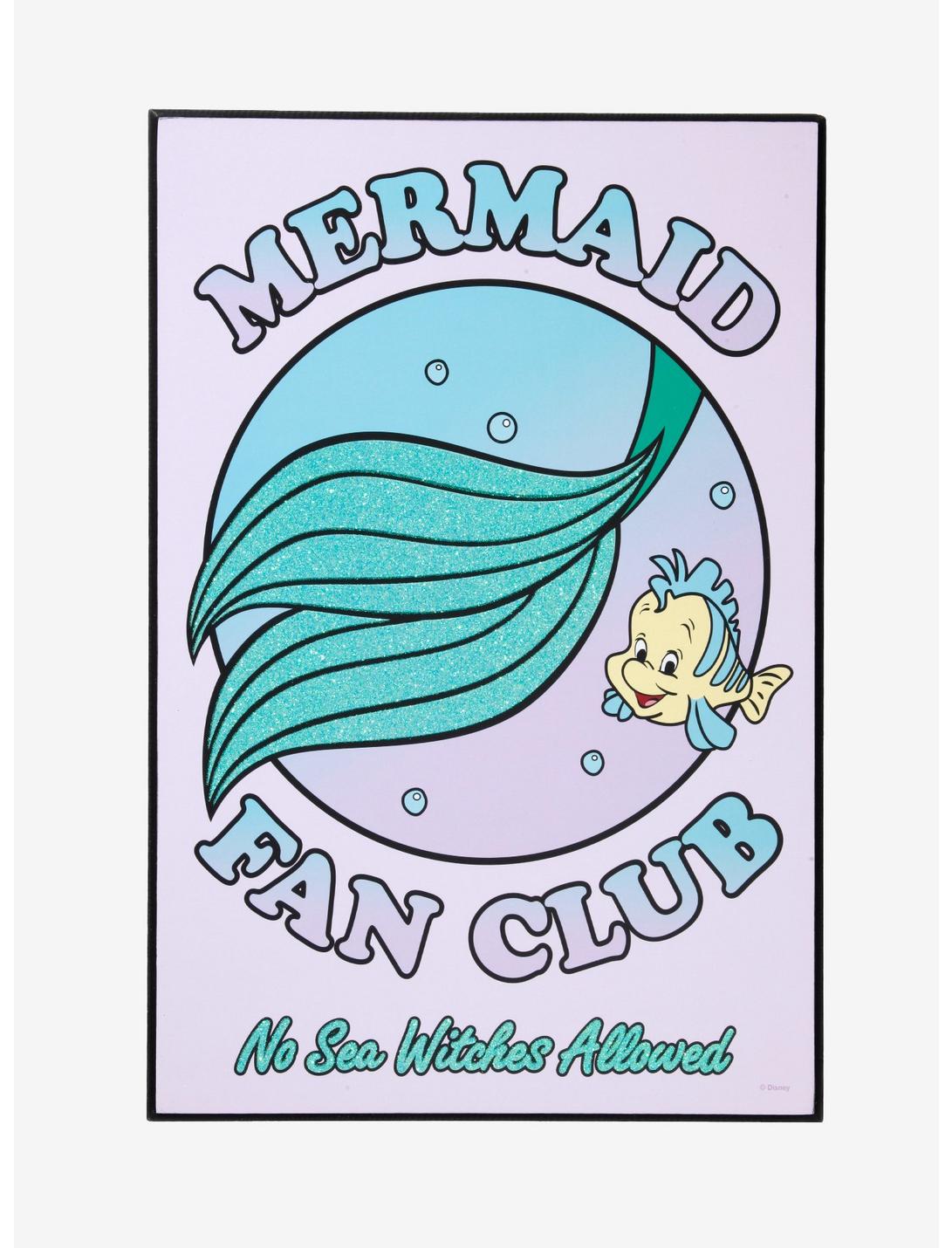 Disney The Little Mermaid Glitter Mermaid Fan Club Wood Wall Art, , hi-res