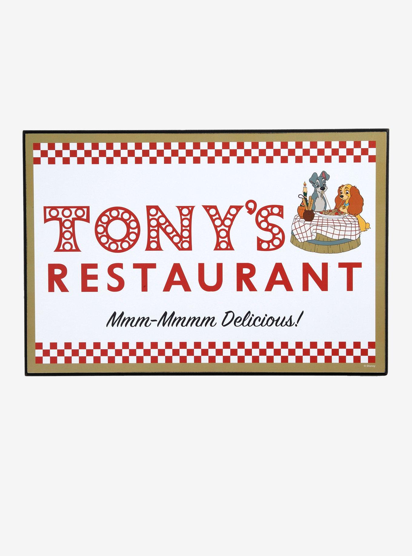 Disney Lady And The Tramp Tony's Restaurant Wood Wall Art, , hi-res