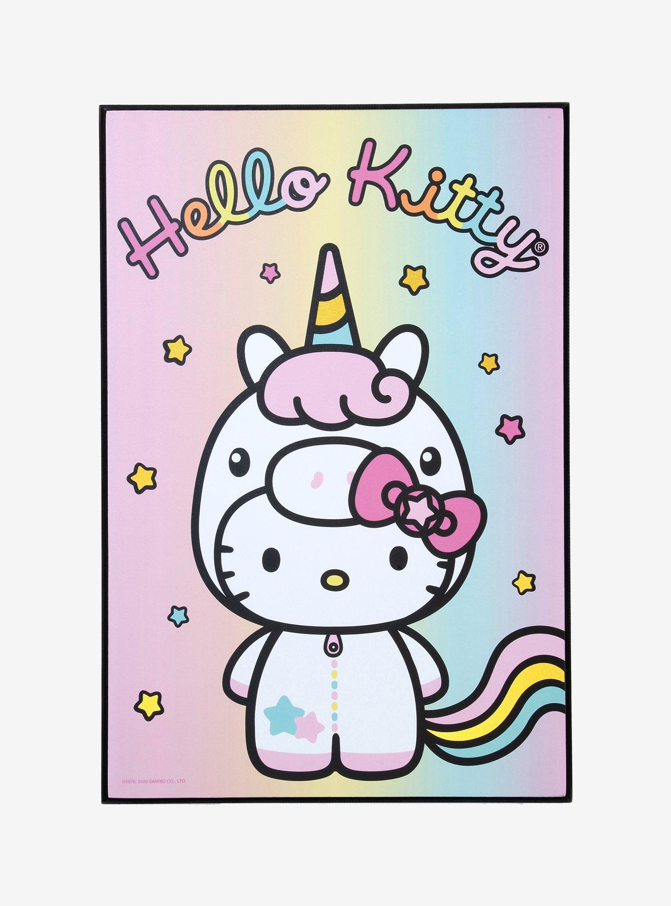 Hello Kitty Pastel Unicorn Wood Wall Art, , hi-res