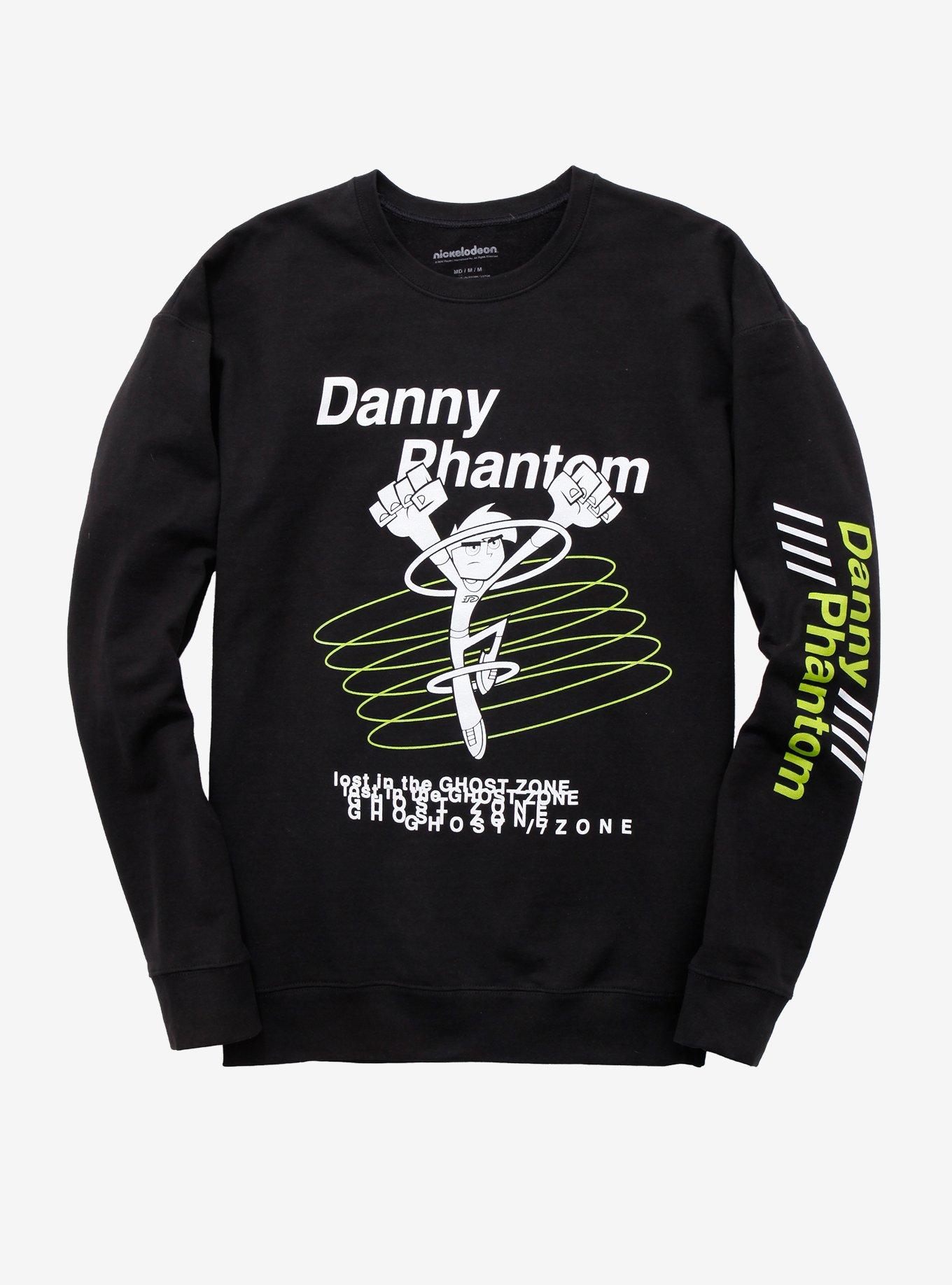 Danny Phantom Ghost Crewneck - BoxLunch Exclusive, BLACK, hi-res