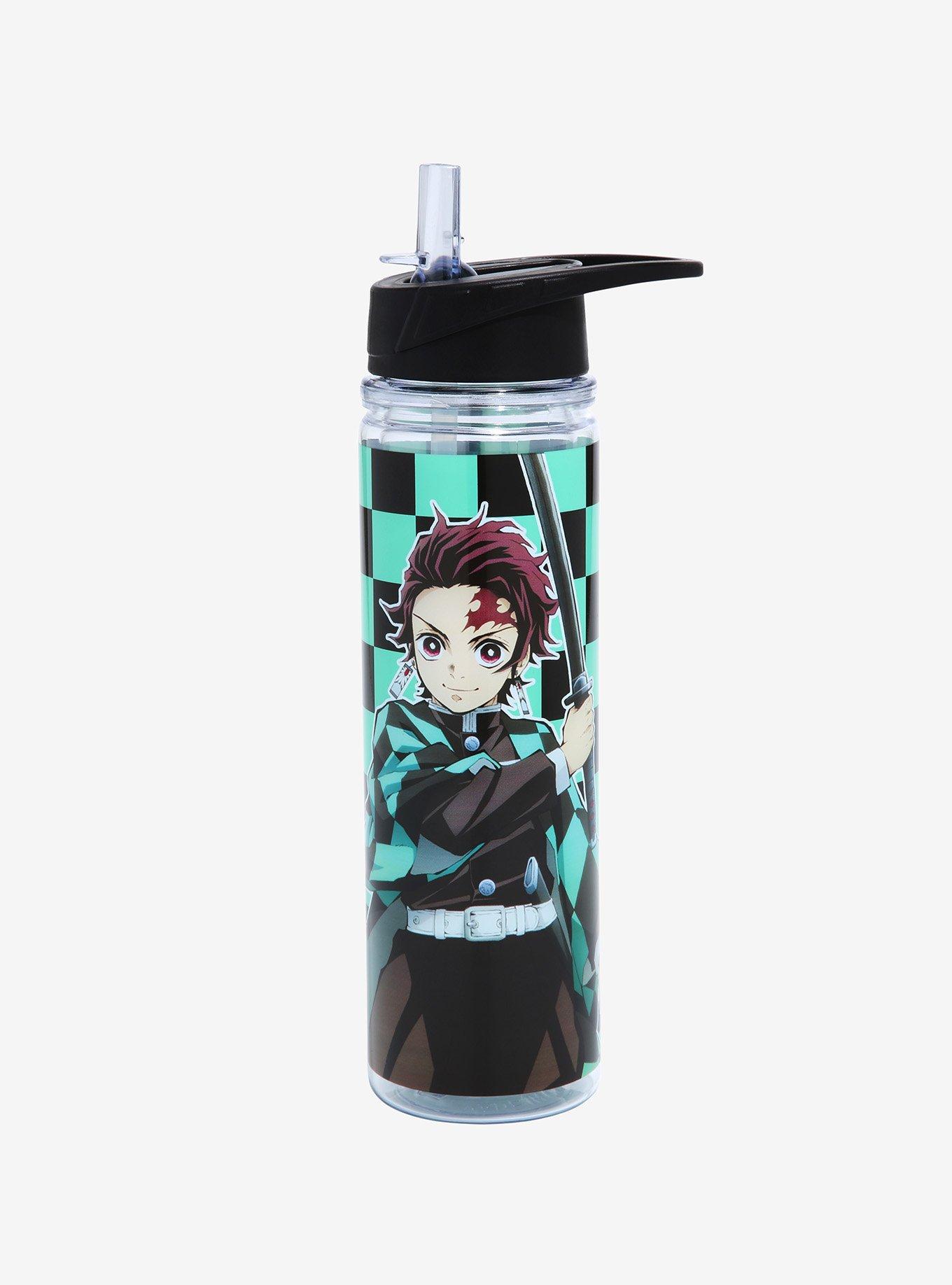Demon Slayer: Kimetsu no Yaiba Tanjiro Checkered Water Bottle - BoxLunch Exclusive, , hi-res