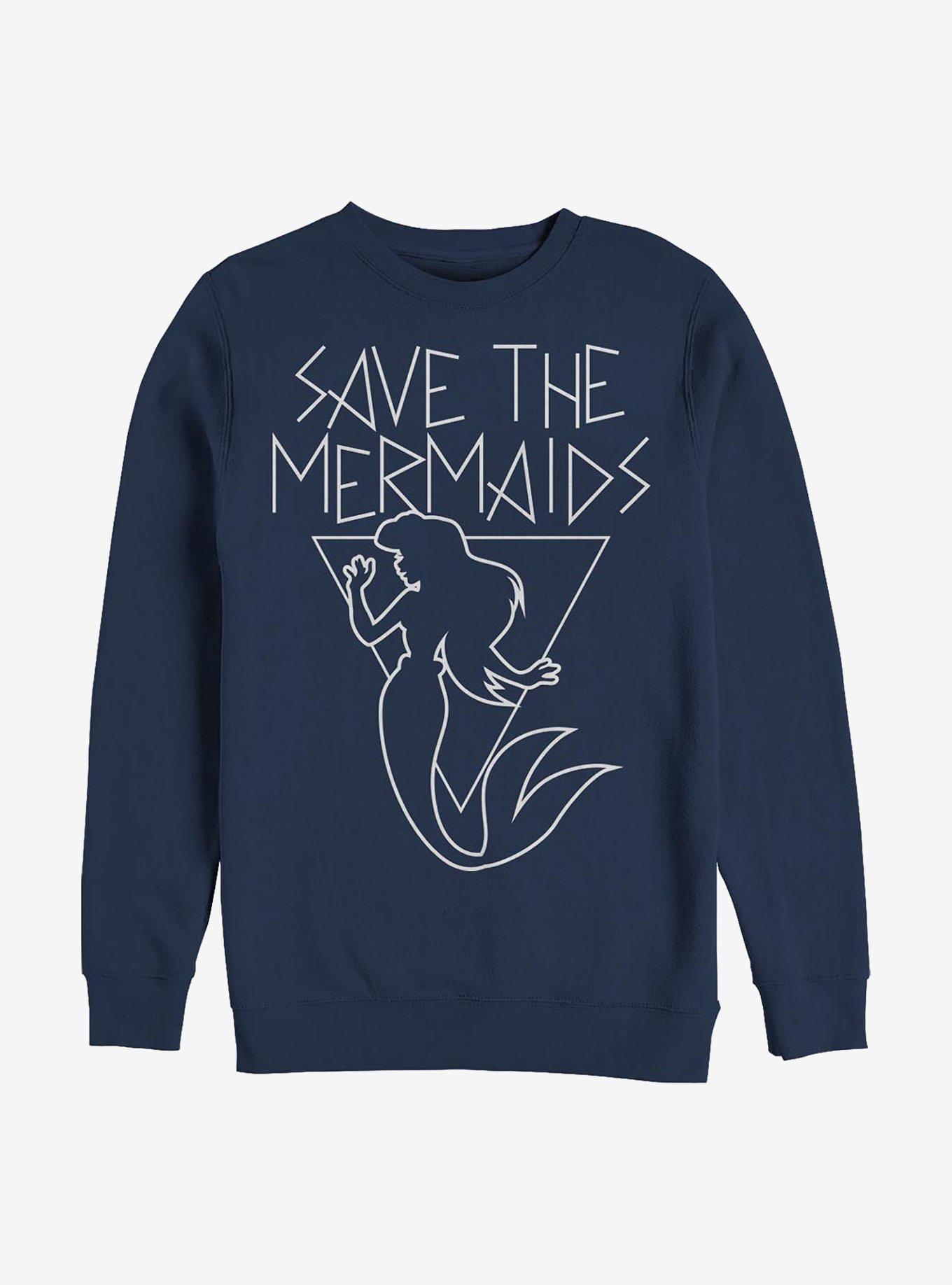 Disney The Little Mermaid Save The Mermaids Sweatshirt, NAVY, hi-res