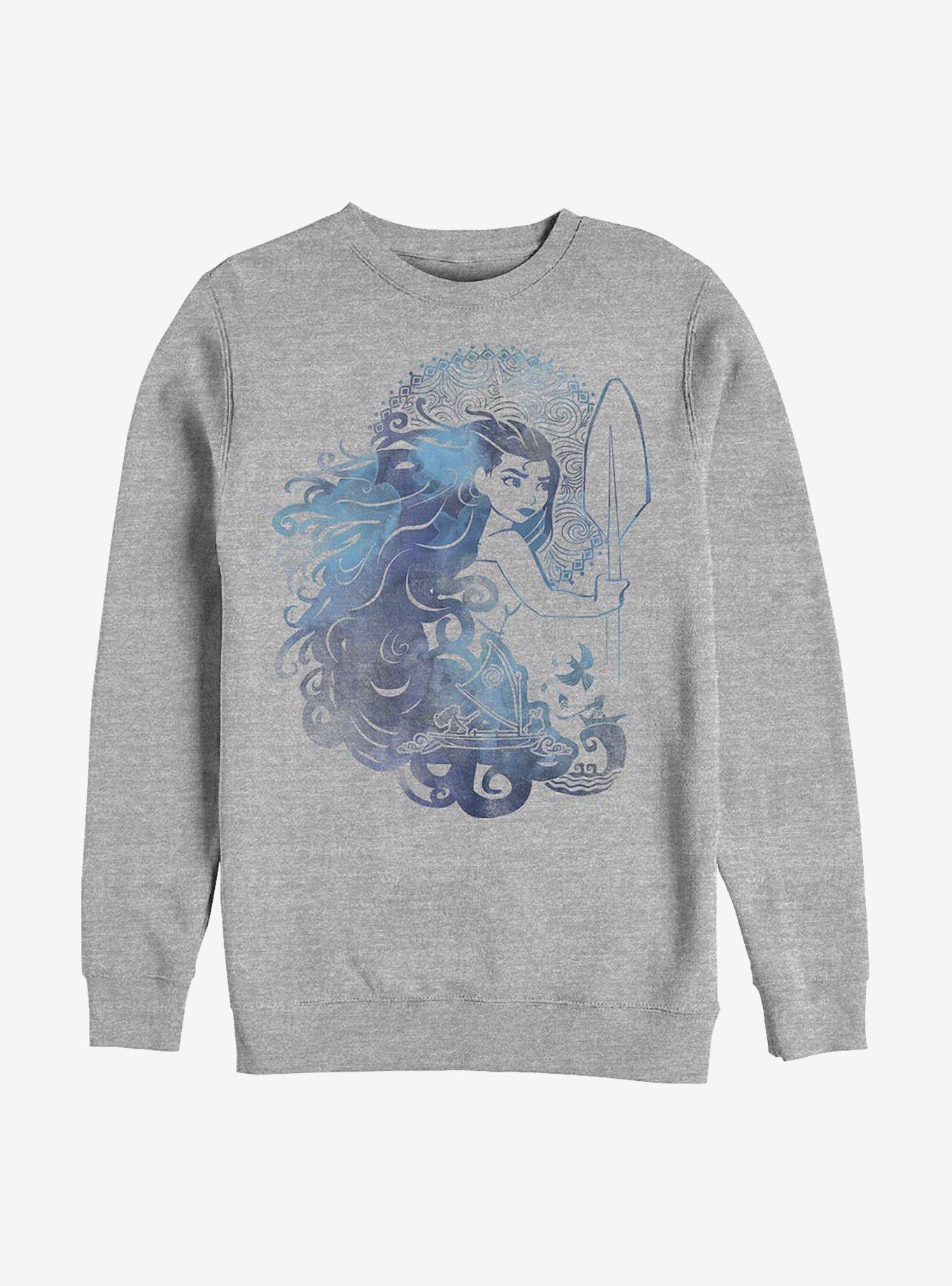 Disney Moana Ocean Hair Sweatshirt, ATH HTR, hi-res