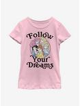 Disney Princesses Follow Your Dreams Youth Girls T-Shirt, PINK, hi-res