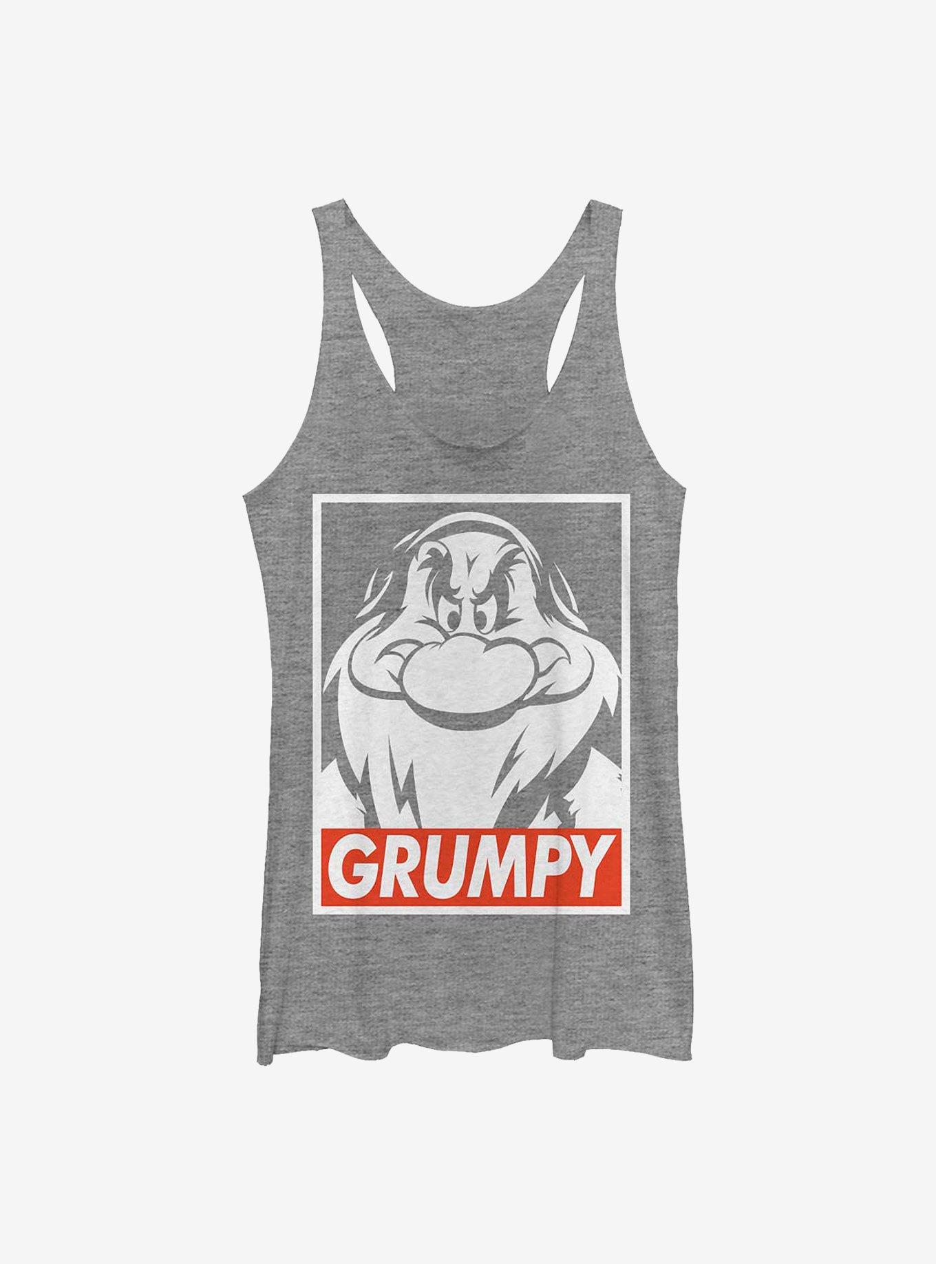 Disney Snow White And The Seven Dwarfs Grumpy Poster Womens Tank Top, GRAY HTR, hi-res
