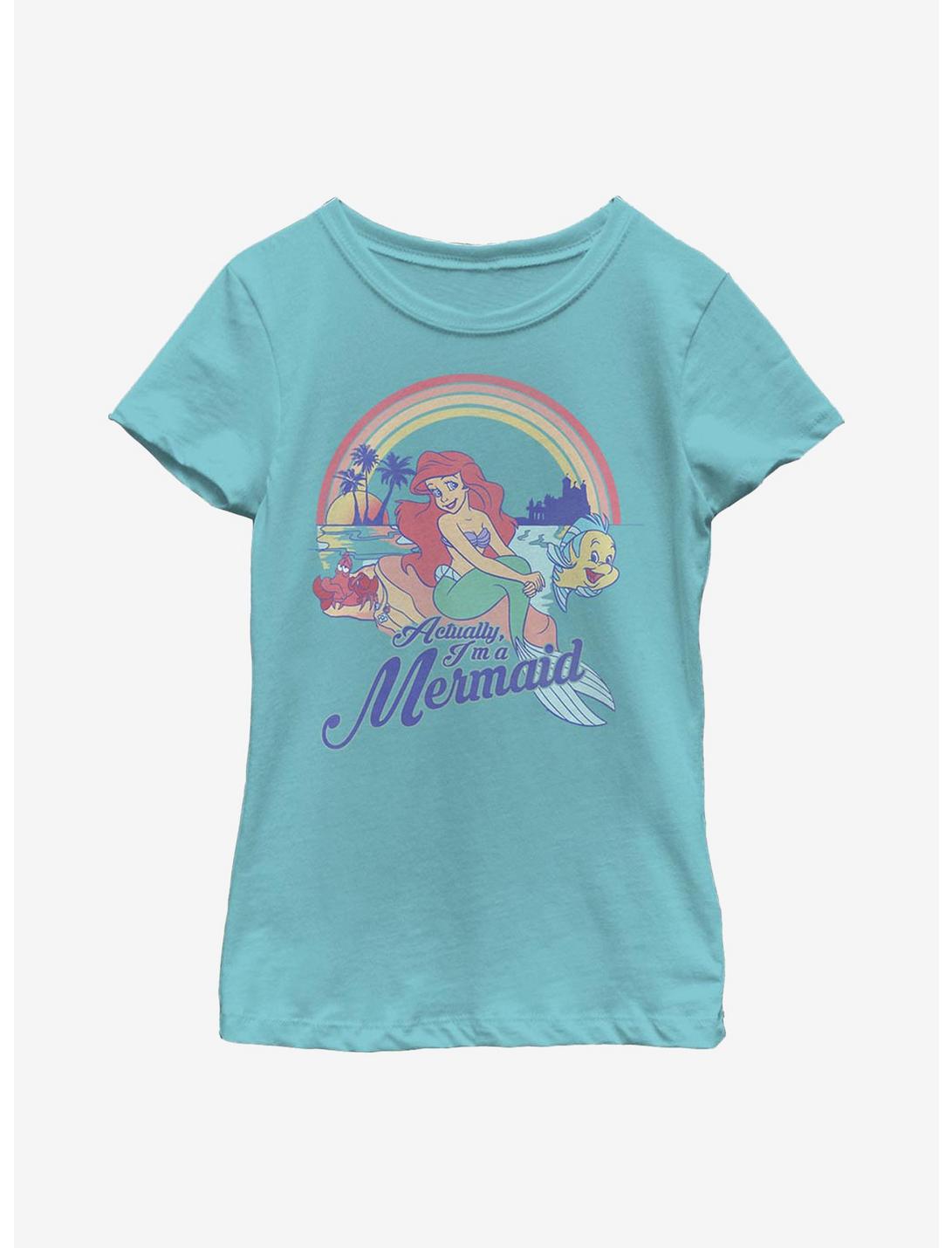 Disney The Little Mermaid Actual Mermaid Youth Girls T-Shirt, TAHI BLUE, hi-res