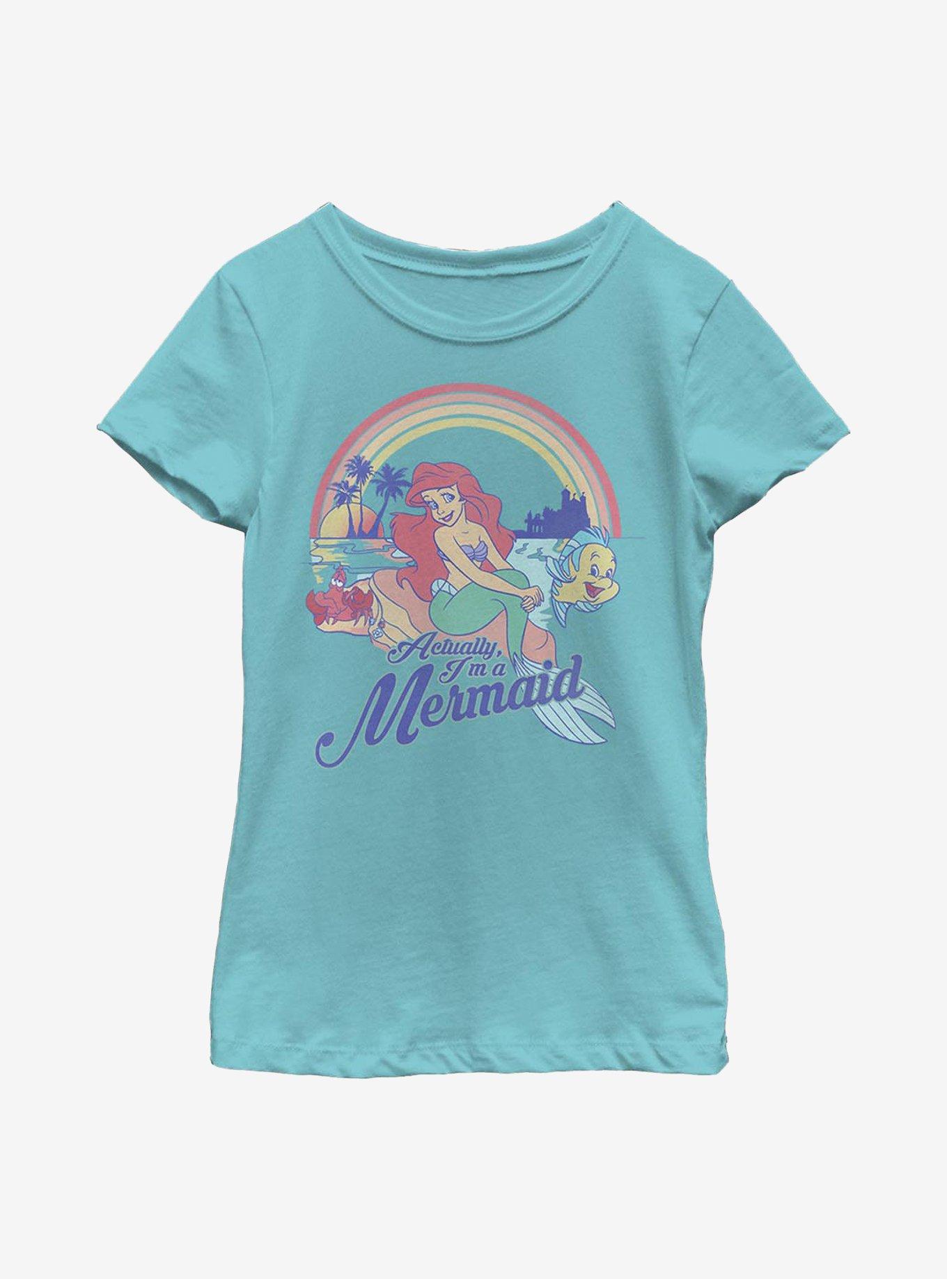Disney The Little Mermaid Actual Mermaid Youth Girls T-Shirt, TAHI BLUE, hi-res