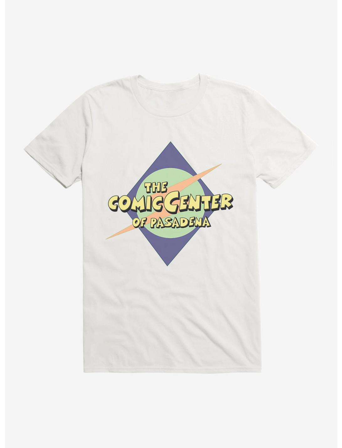 The Big Bang Theory The Comic Center Of Pasadena T-Shirt, WHITE, hi-res