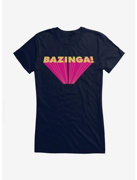The Big Bang Theory Bazinga Logo Girls T-Shirt, NAVY, hi-res