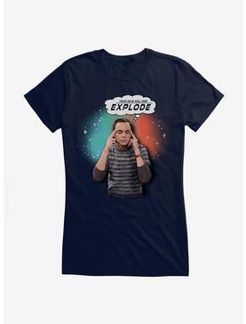 The Big Bang Theory Sheldon Cooper Your Head Will Explode Girls T-Shirt, NAVY, hi-res