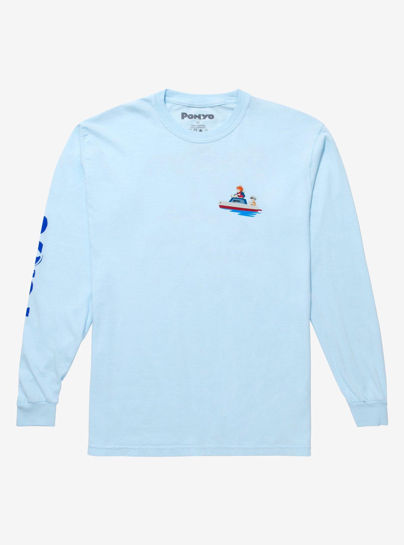 Studio Ghibli Ponyo Boats Long Sleeve T-Shirt - BoxLunch Exclusive, LIGHT BLUE, hi-res