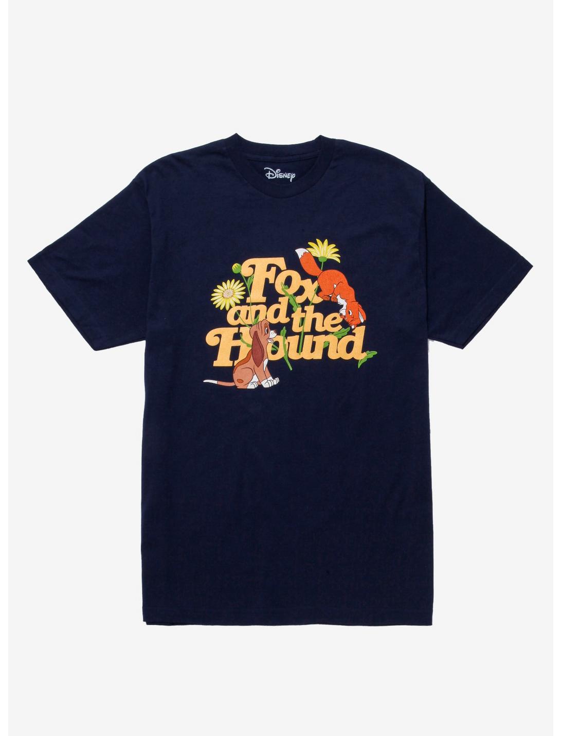Disney The Fox and the Hound Flowers T-Shirt - BoxLunch Exclusive, NAVY, hi-res