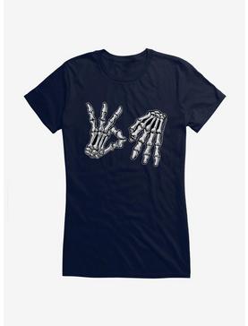 Masked Republic Legends Of Lucha Libre Skeleton Hands Girls T-Shirt, NAVY, hi-res