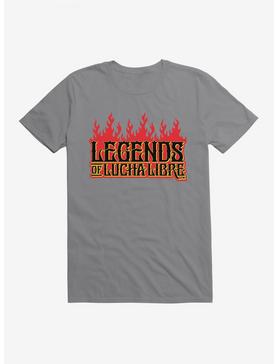 Masked Republic Legends Of Lucha Libre Fire Font T-Shirt, STORM GREY, hi-res