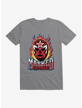 Masked Republic Legends Of Lucha Libre Masked Fire Logo T-Shirt, STORM GREY, hi-res