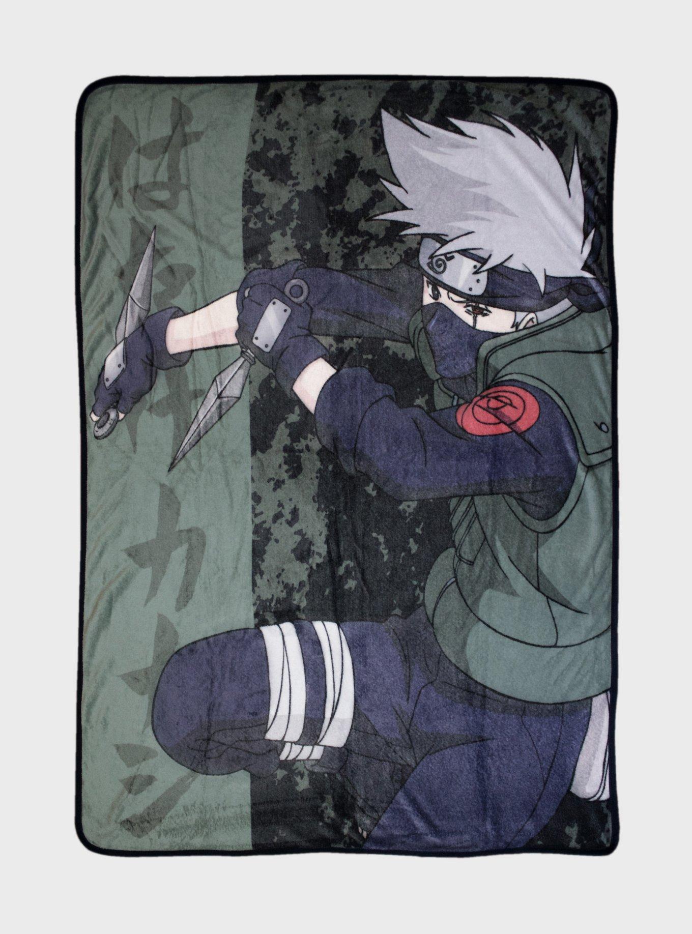 Naruto Kakashi Hatake Anime Fleece Throw Blanket Official Naruto Throw Blanket Naruto Blanket Kakashi Sensei Soft Blankets and Throws Measures 60 x 45 Inches