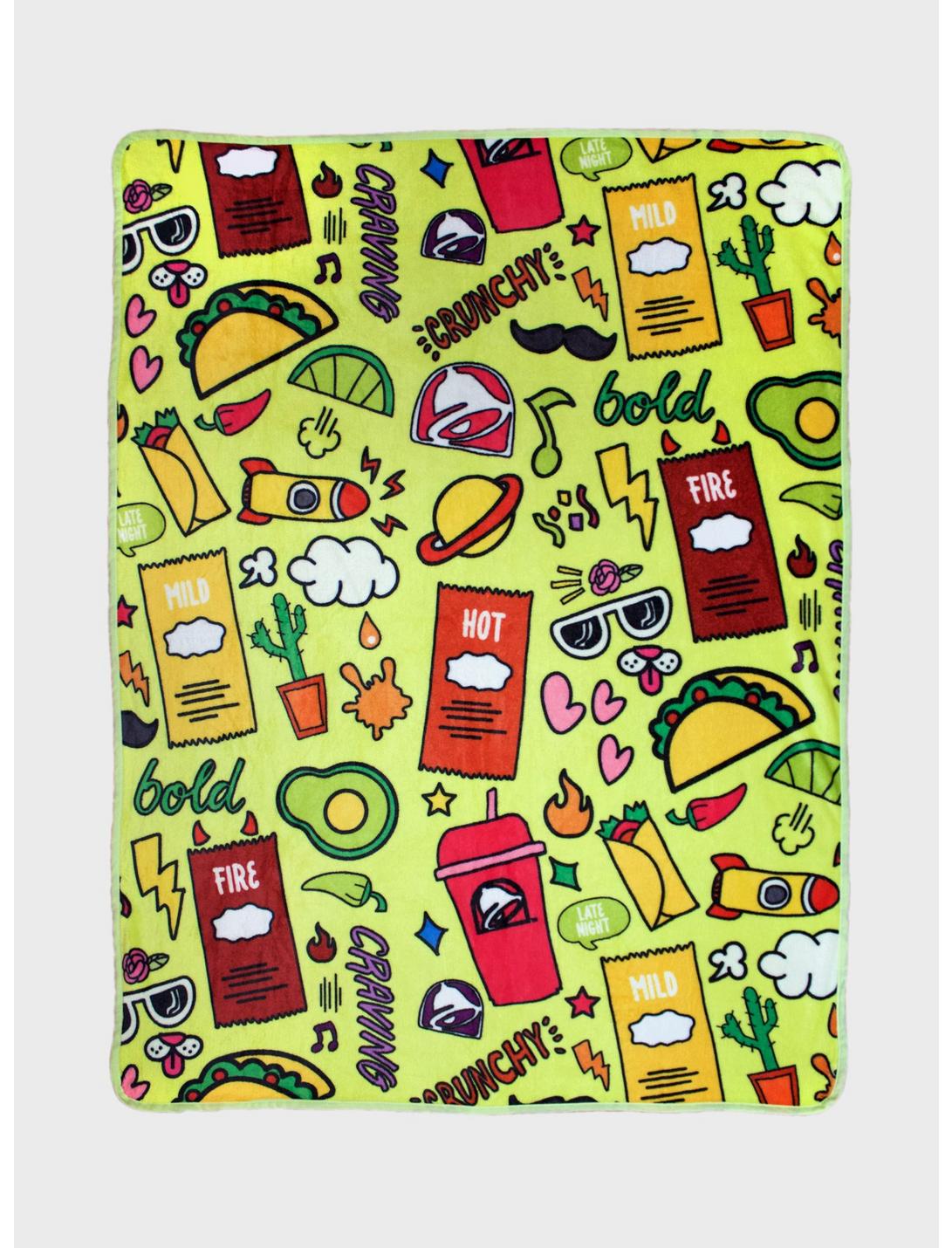 Taco Bell Doodle Icons Throw Blanket, , hi-res