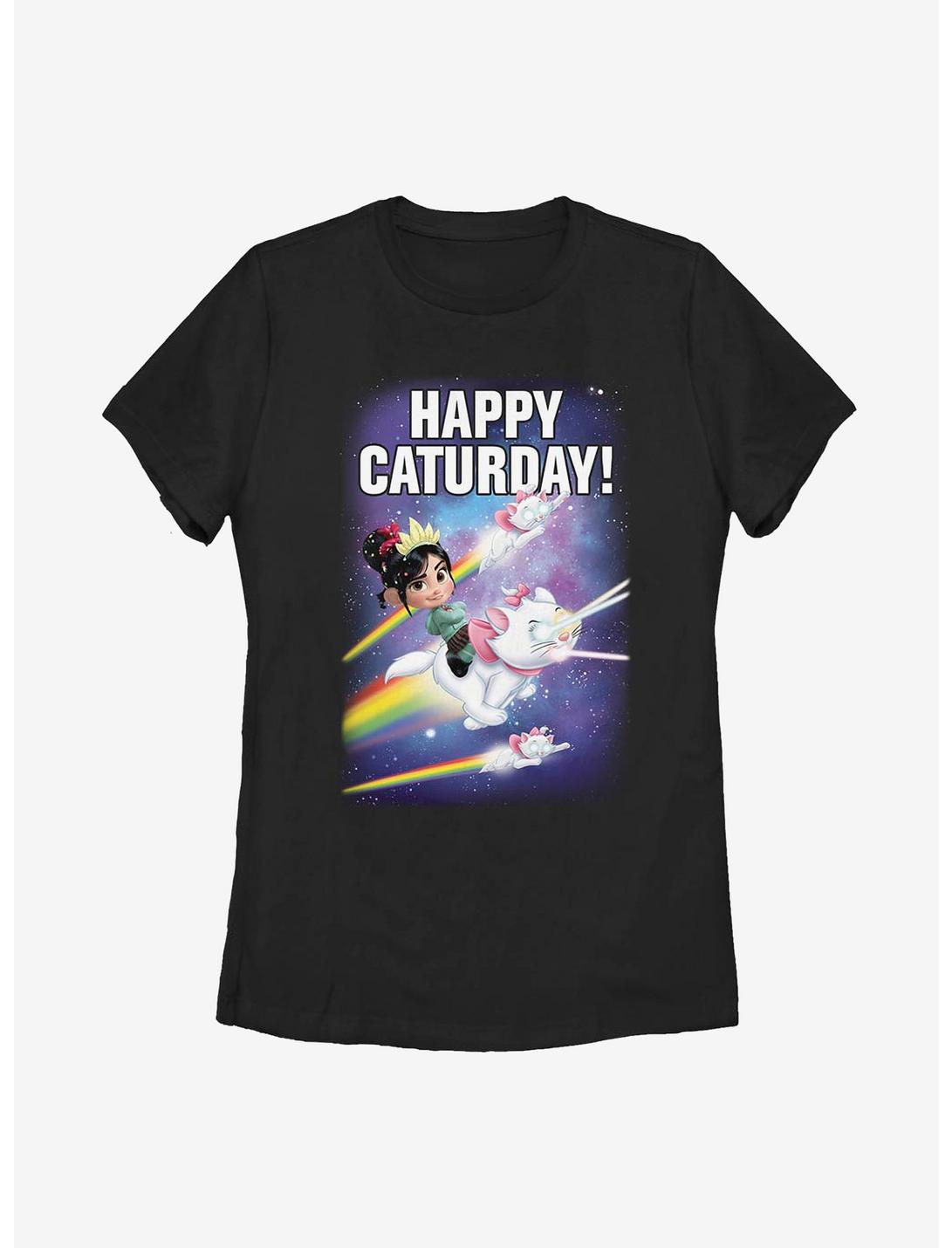 Disney Ralph Breaks The Internet Happy Caturday Stars Womens T-Shirt, BLACK, hi-res