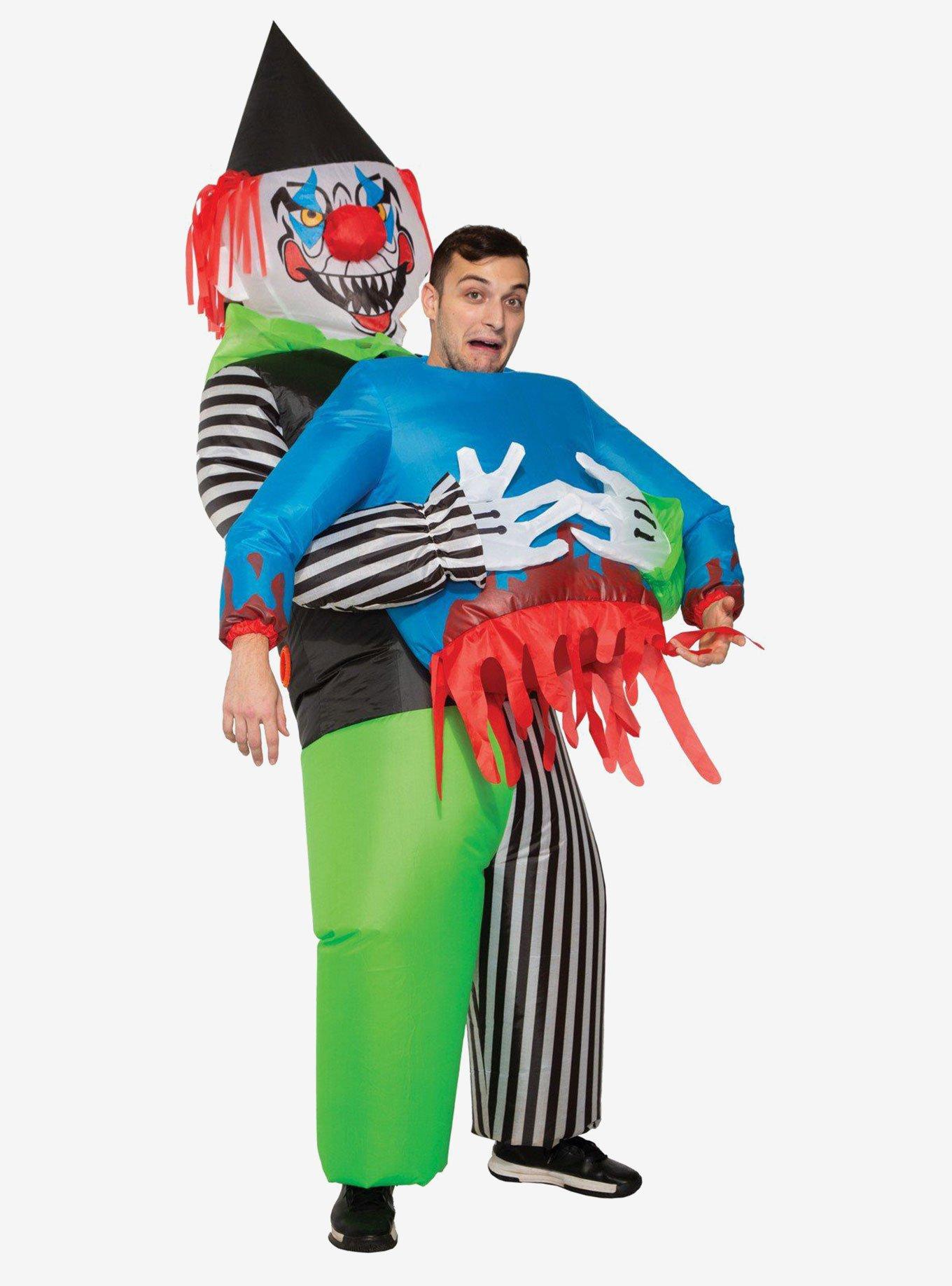Inflatable Evil Clown with Victim Costume, , hi-res