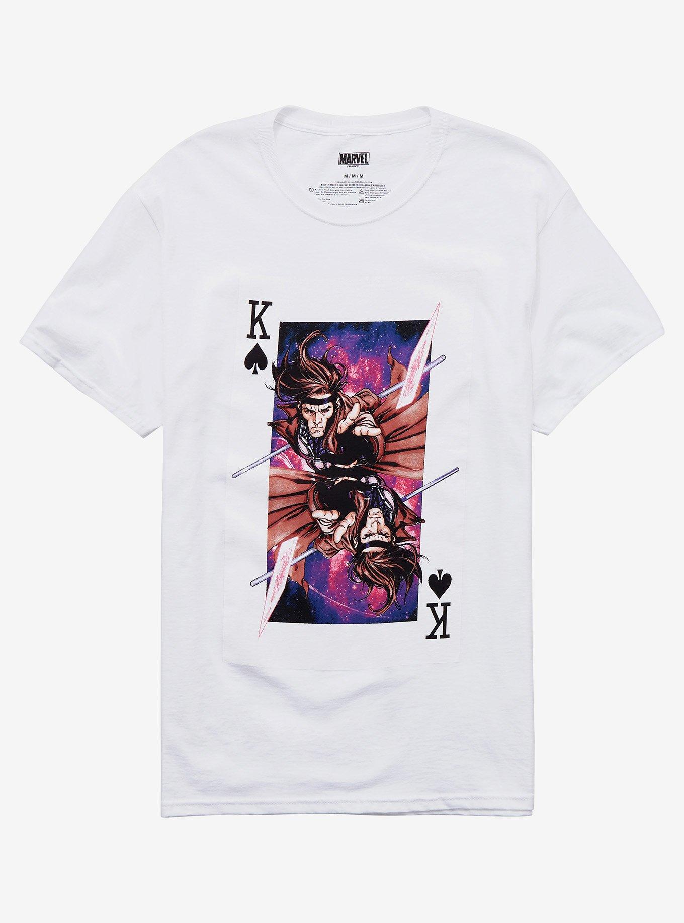 Marvel X-Men Gambit Playing Card T-Shirt, WHITE, hi-res