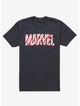 Marvel Eat the Universe Candy Cane Logo Women's T-Shirt - BoxLunch Exclusive, CHARCOAL, hi-res