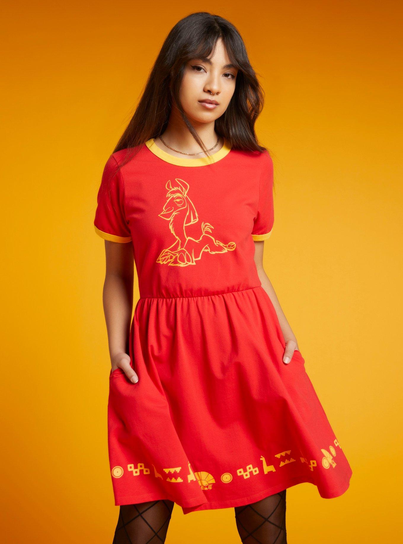 Disney The Emperor's New Groove Llama Ringer Dress, YELLOW, hi-res