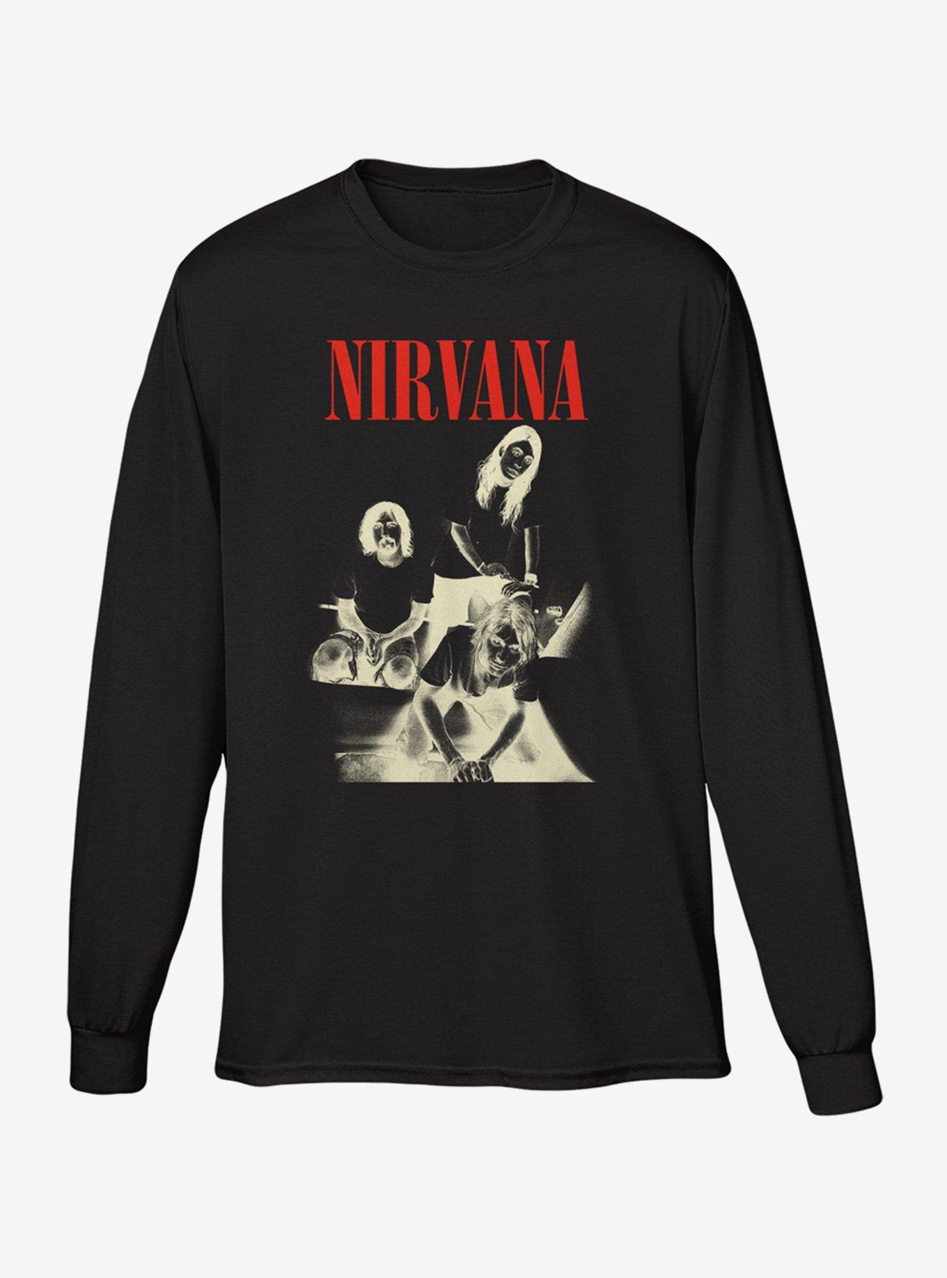 Nirvana Negative Photo Long-Sleeve T-Shirt, BLACK, hi-res