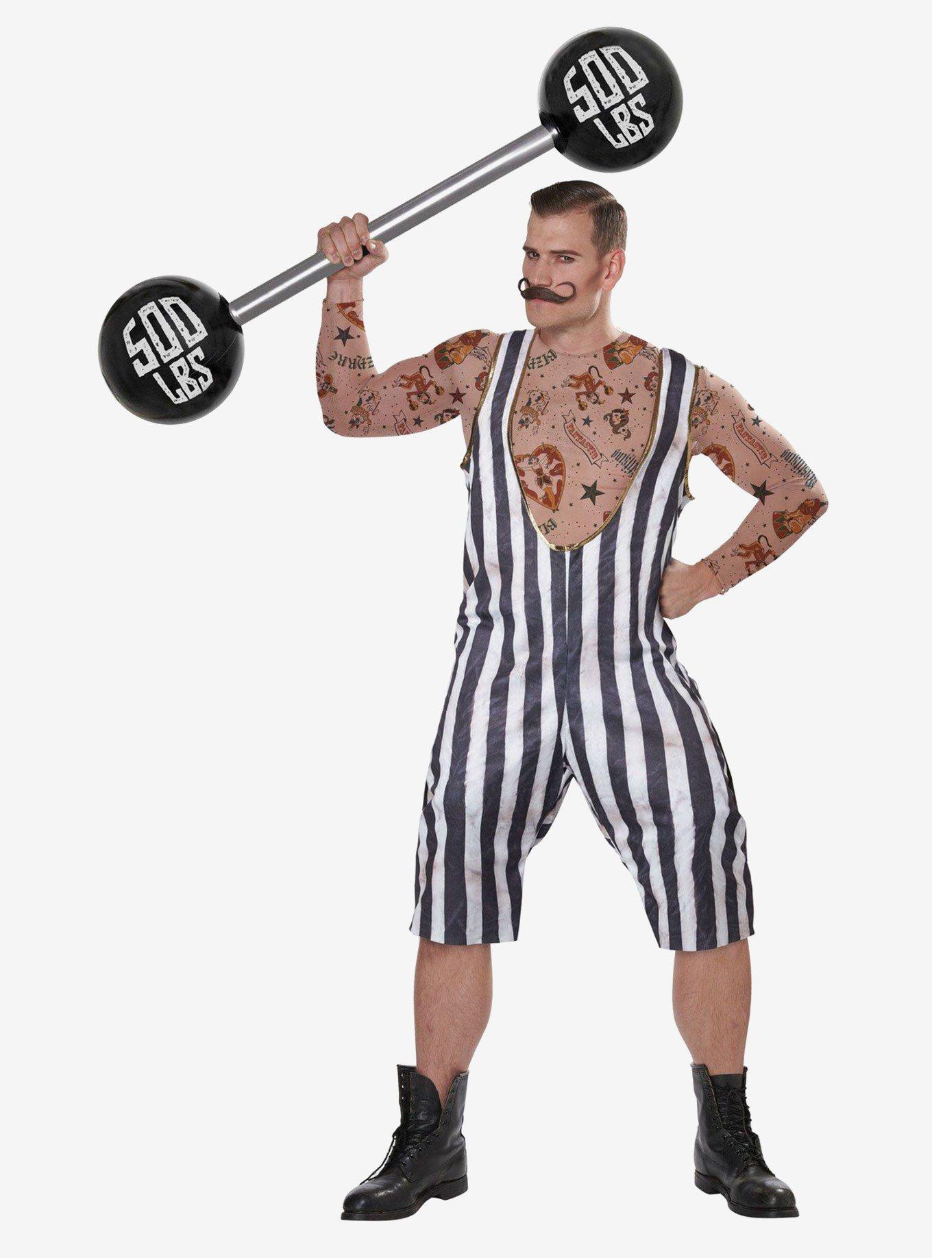 Vintage Circus Strongman Costume, BLACK, hi-res