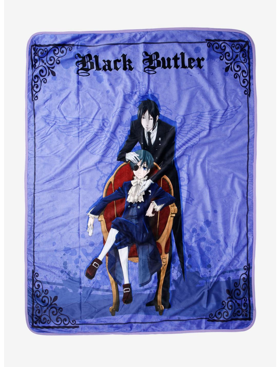 Black Butler Sebastian & Ciel Purple Throw Blanket, , hi-res