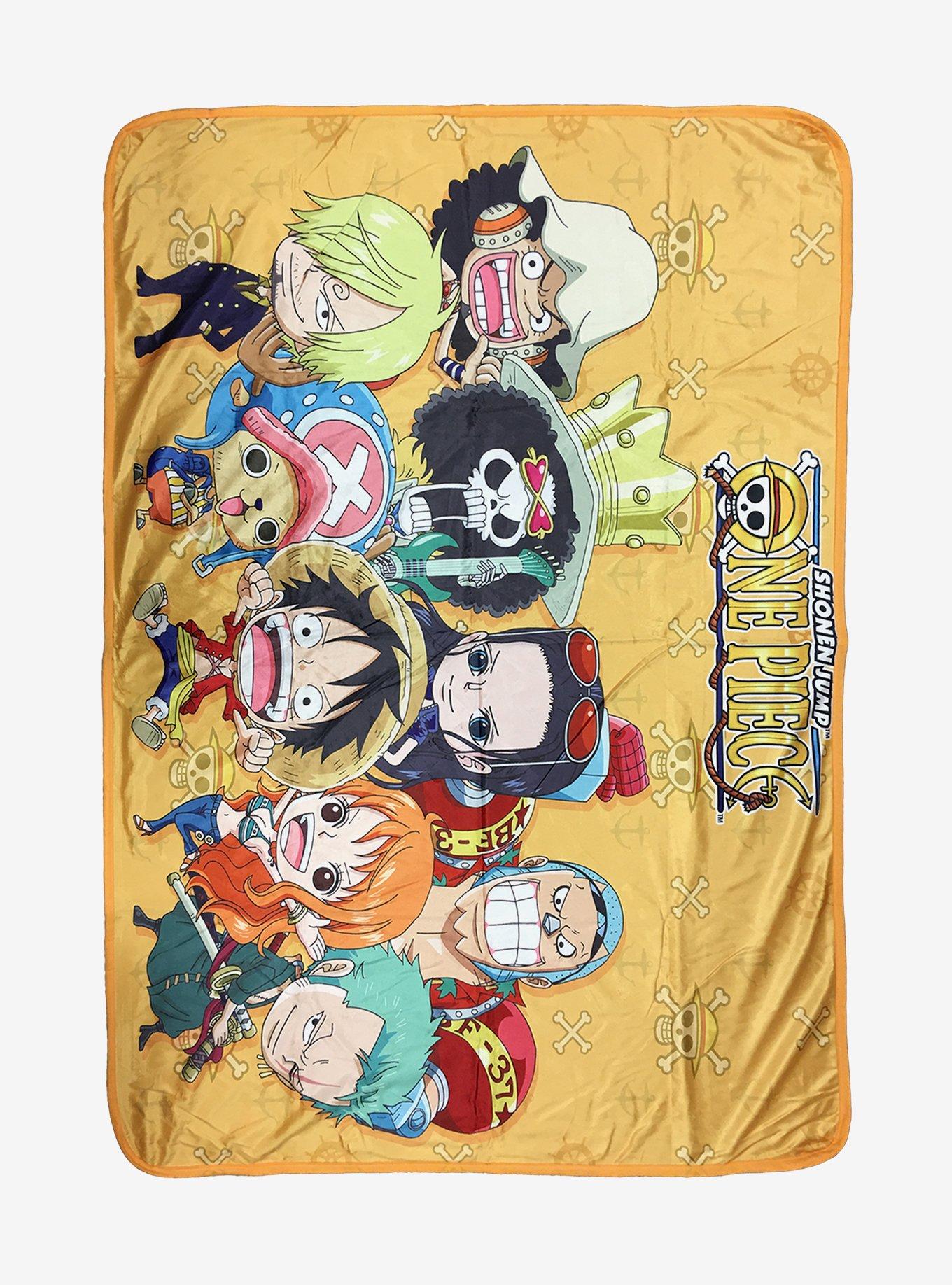 One Piece Chibi Character Throw Blanket