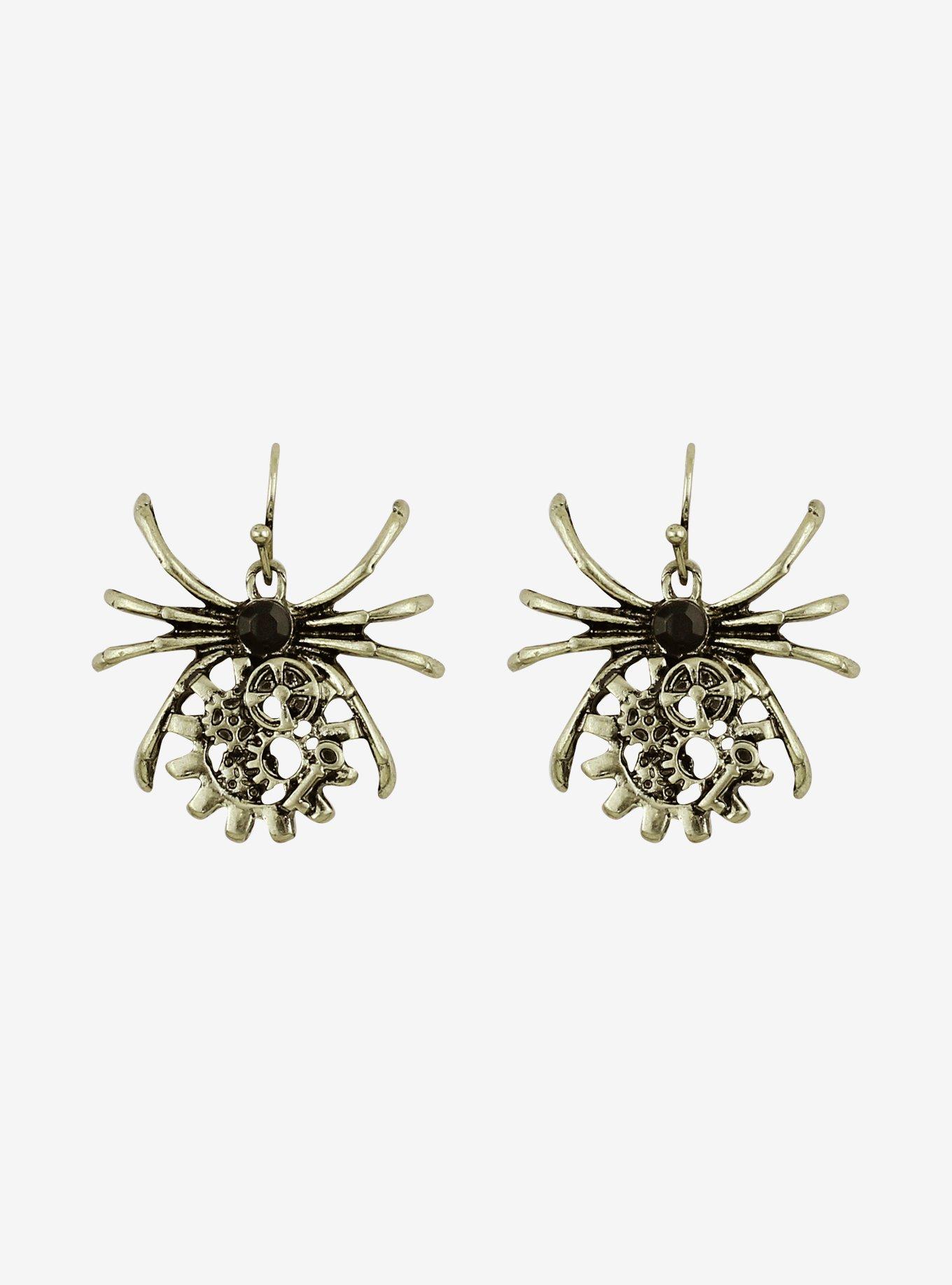 Steampunk Spiders Drop Earrings, , hi-res