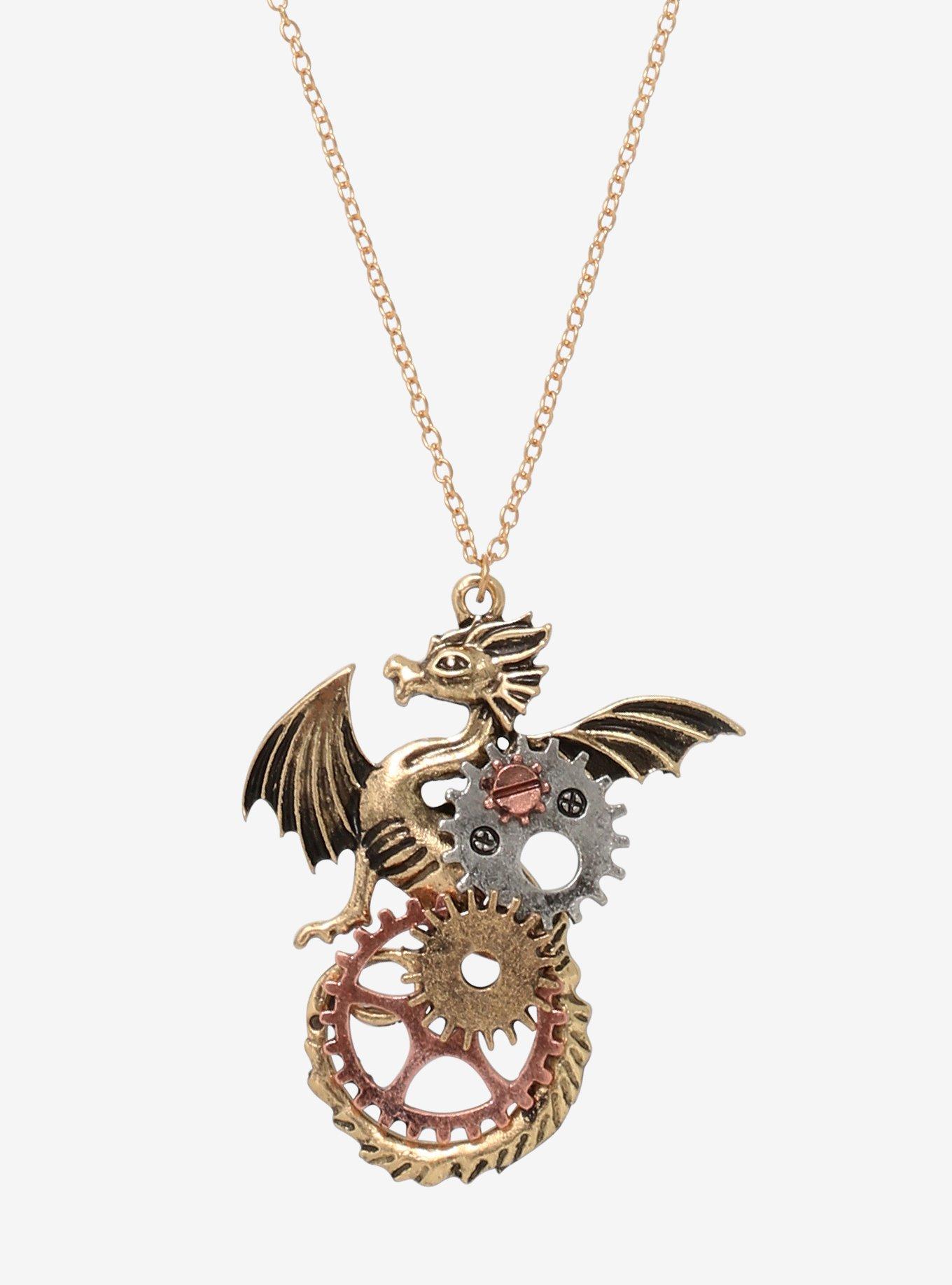 Steampunk Dragon Necklace, , hi-res