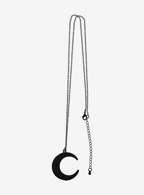 Black Crescent Moon Necklace Hot Topic 6137