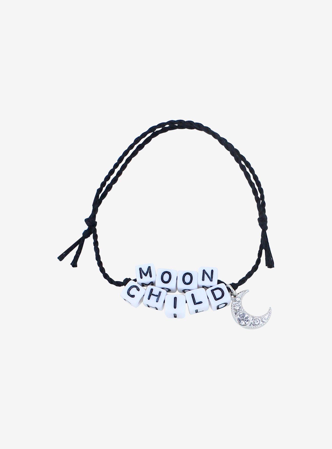 Moon Child Letter Bead Cord Bracelet Hot Topic
