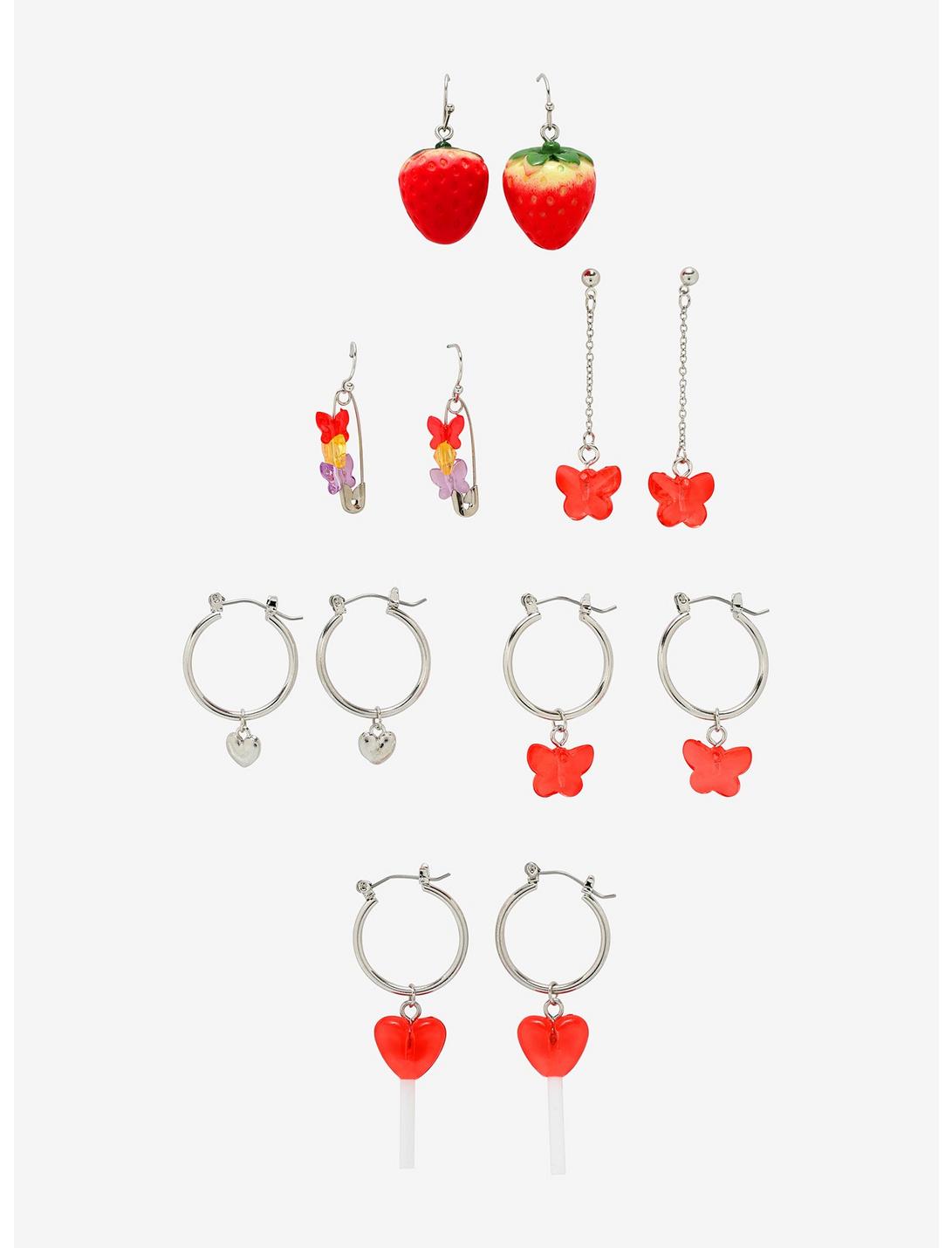Strawberry Butterfly Earring Set | Hot Topic