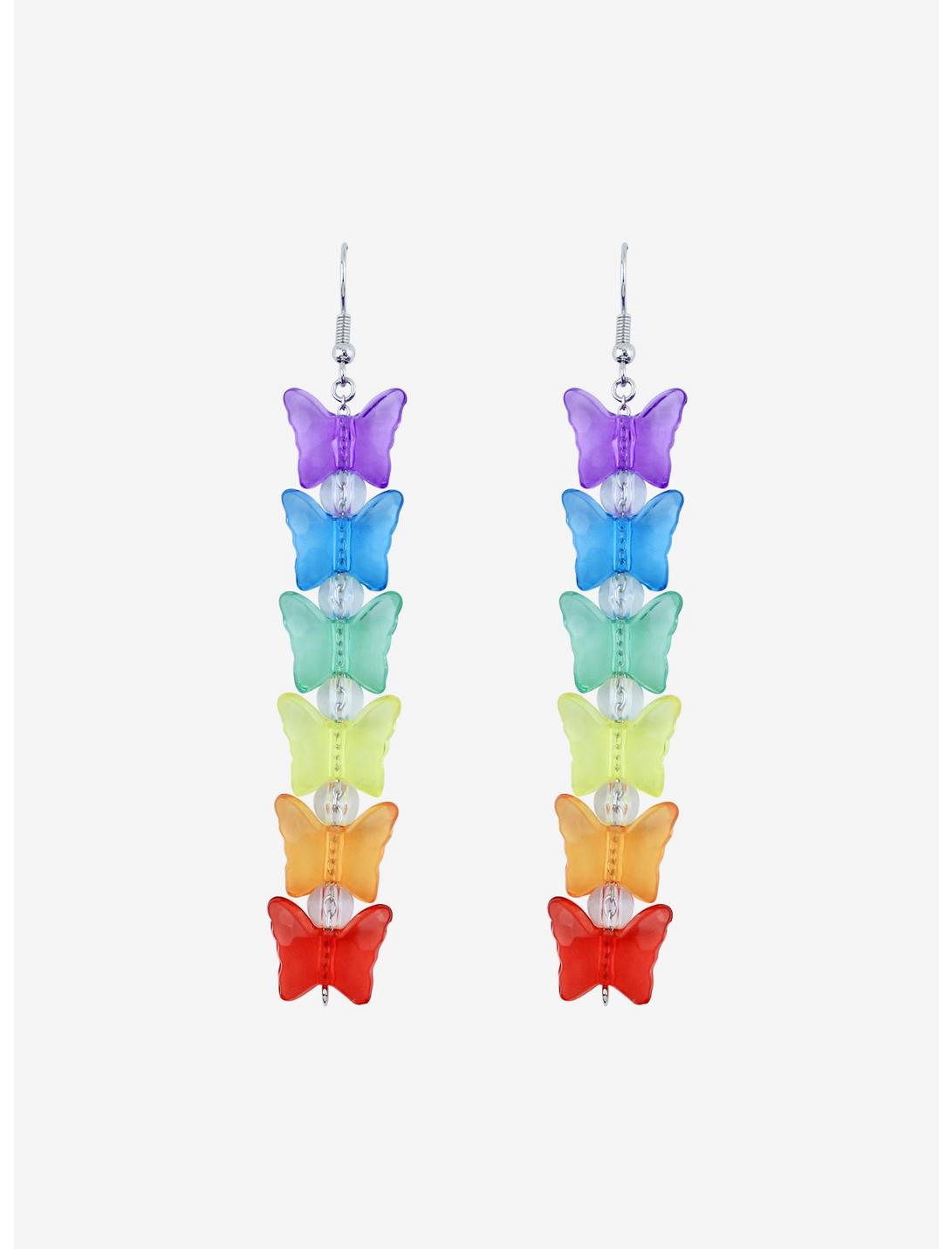 Butterfly Rainbow Drop Earrings, , hi-res