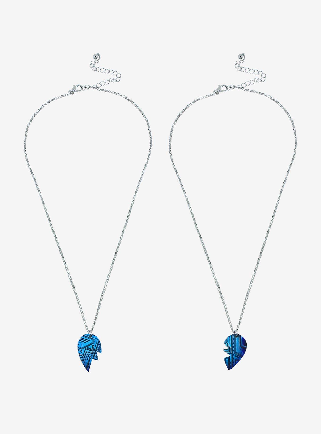 Broken Heart Circuit Board Best Friend Necklace Set, , hi-res