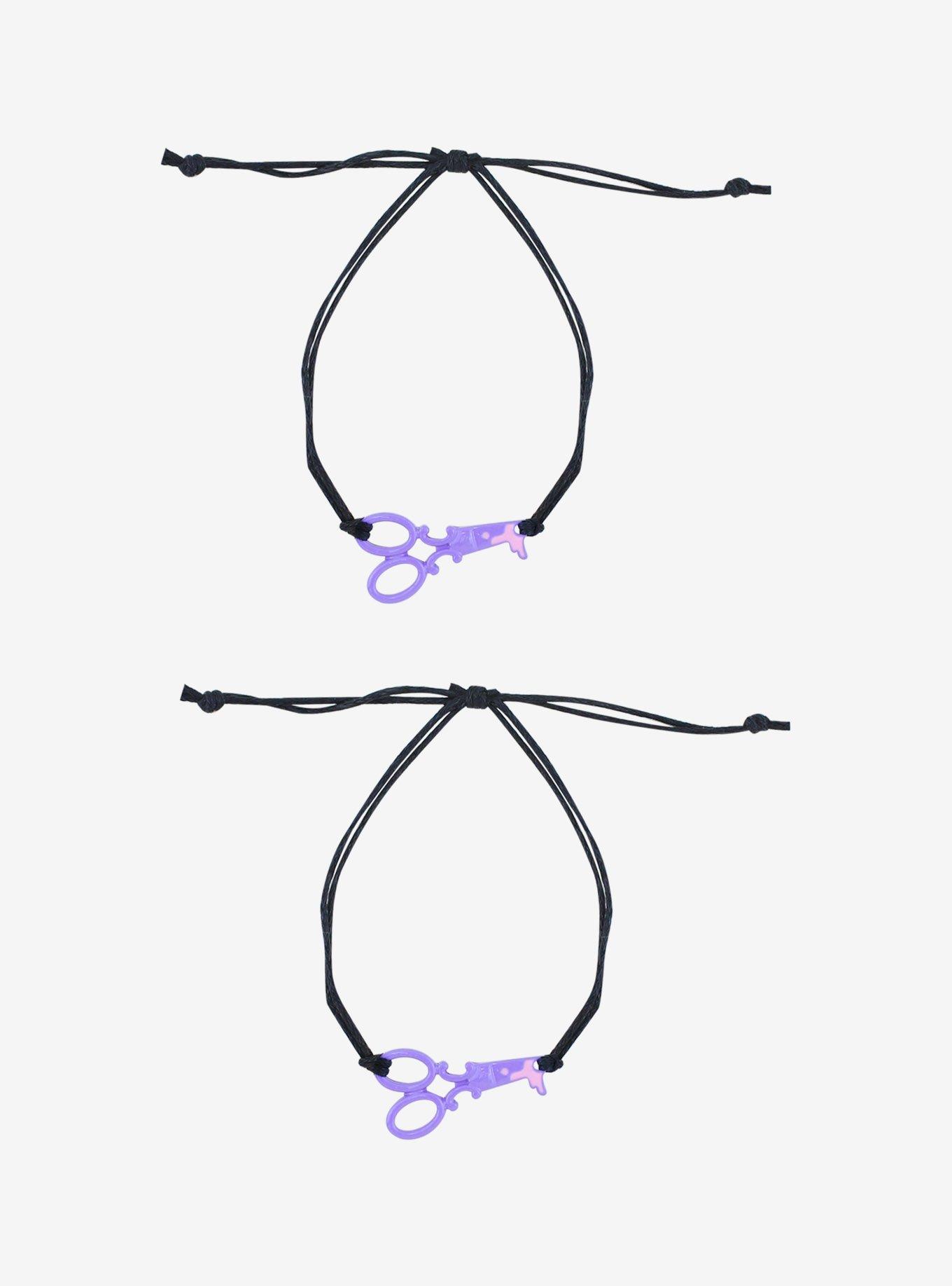 Purple Scissors Best Friend Cord Bracelet Set, , hi-res