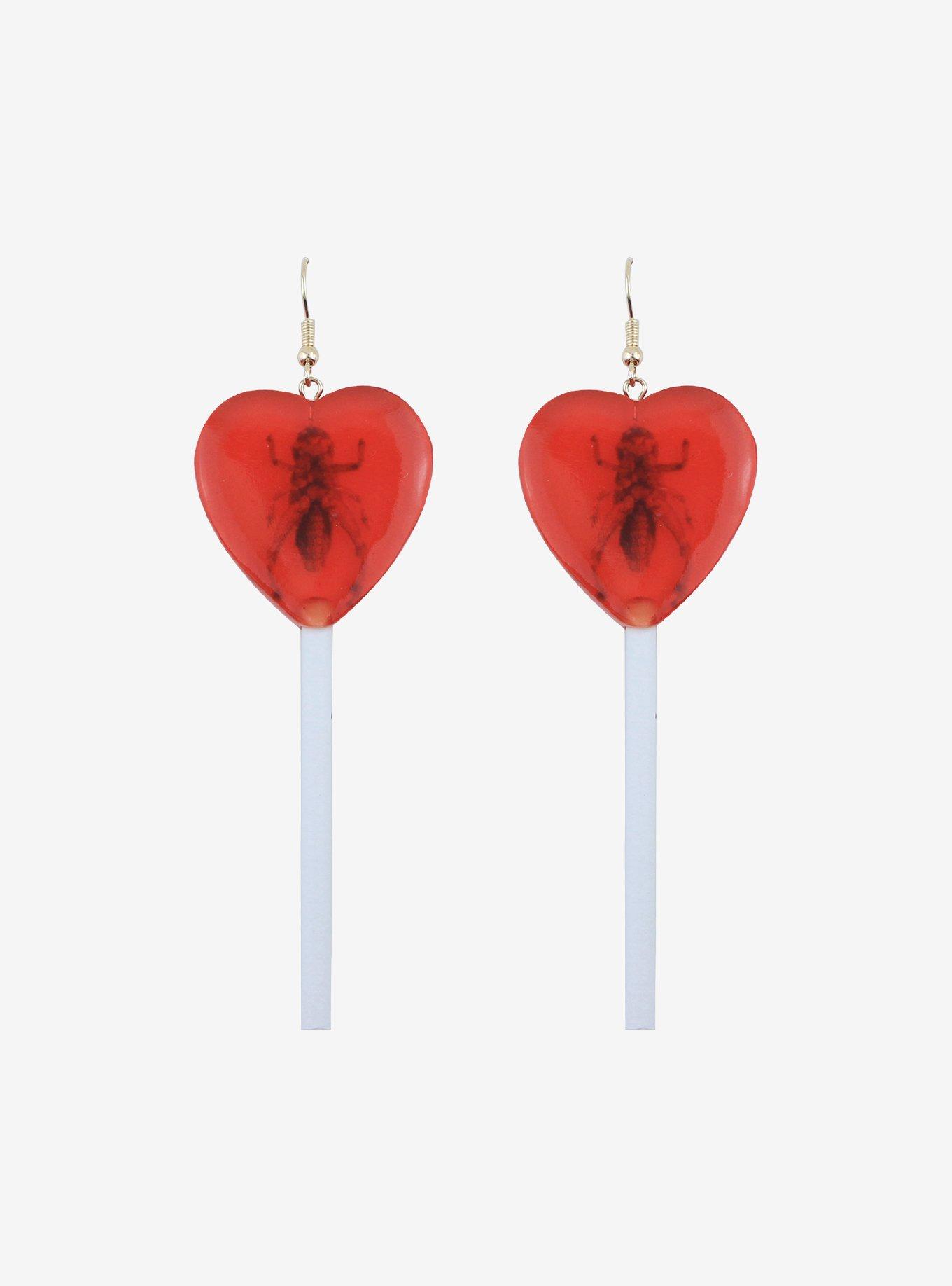Cricket Heart Lollipop Drop Earrings, , hi-res