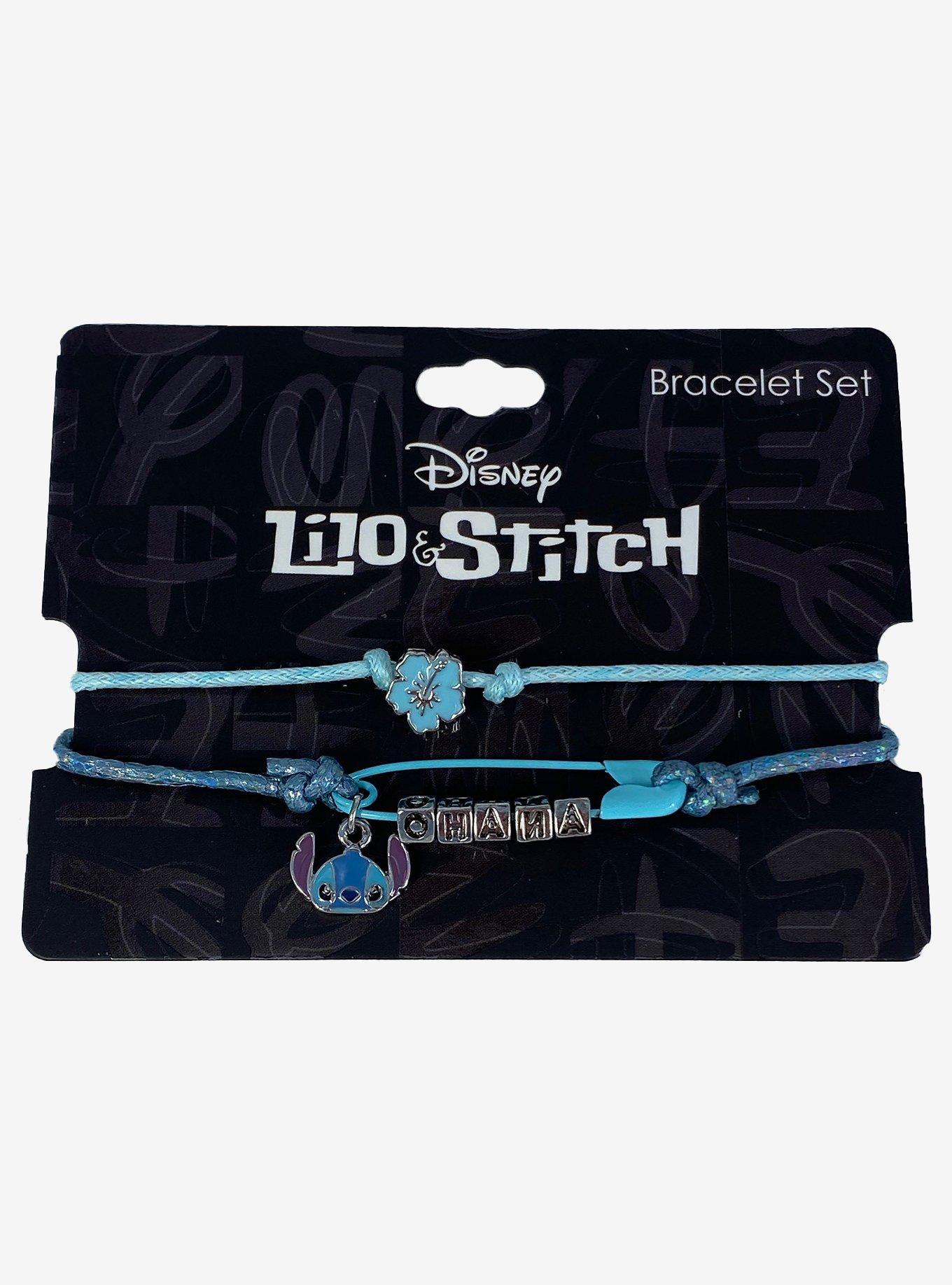 Disney Lilo Stitch Safety Pin Ohana Cord Bracelet Set Hot Topic