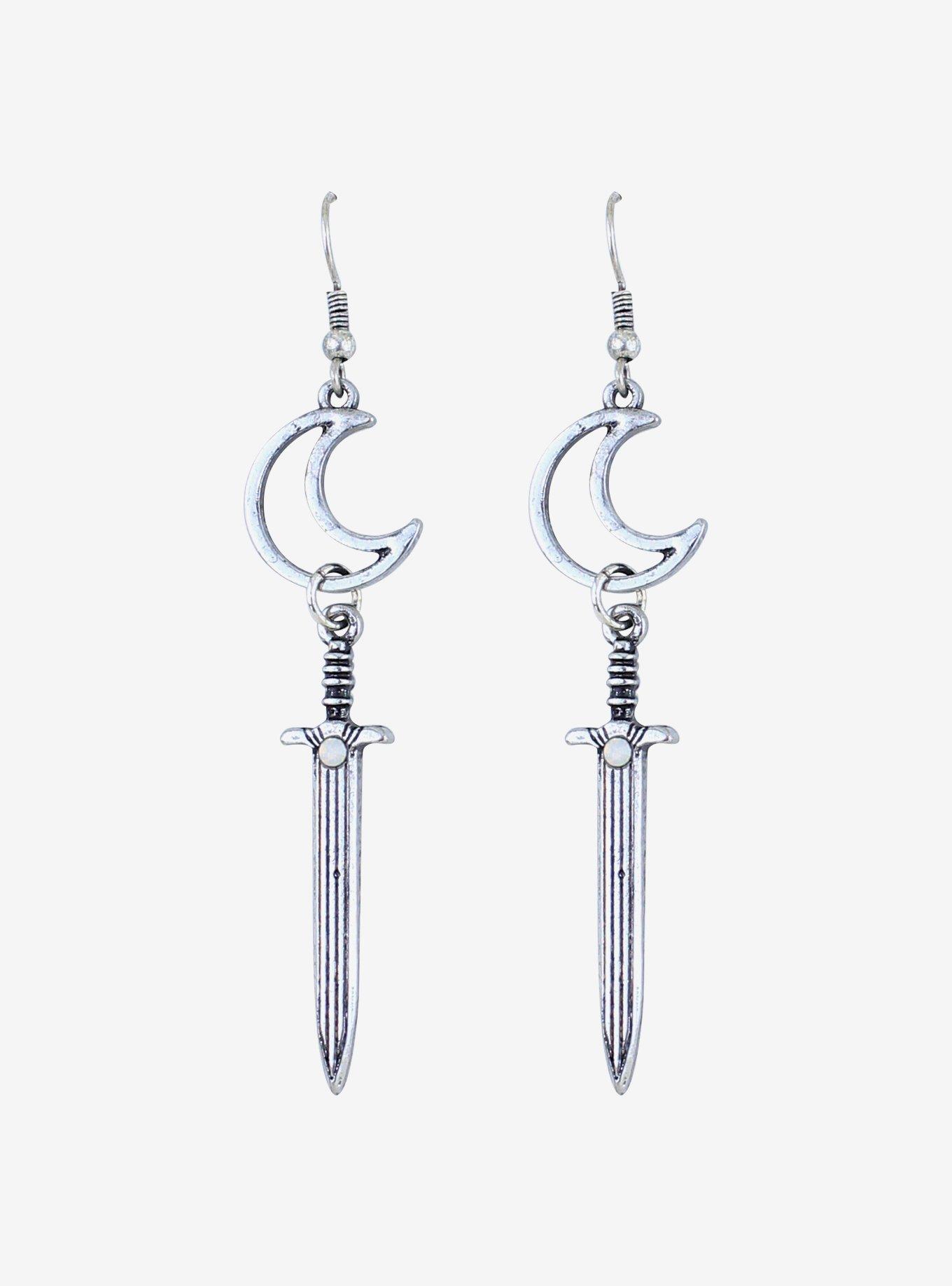 Moon Dagger Drop Earrings