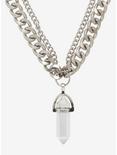 Clear Crystal & Chain Necklace, , hi-res