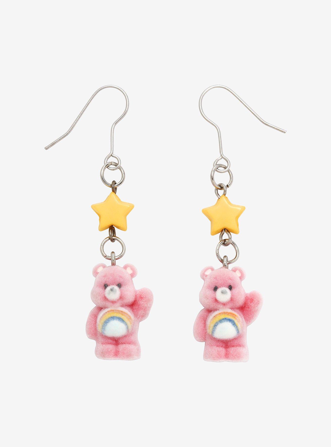 Care Bears Cheer Bear Fuzzy Drop Earrings, , hi-res