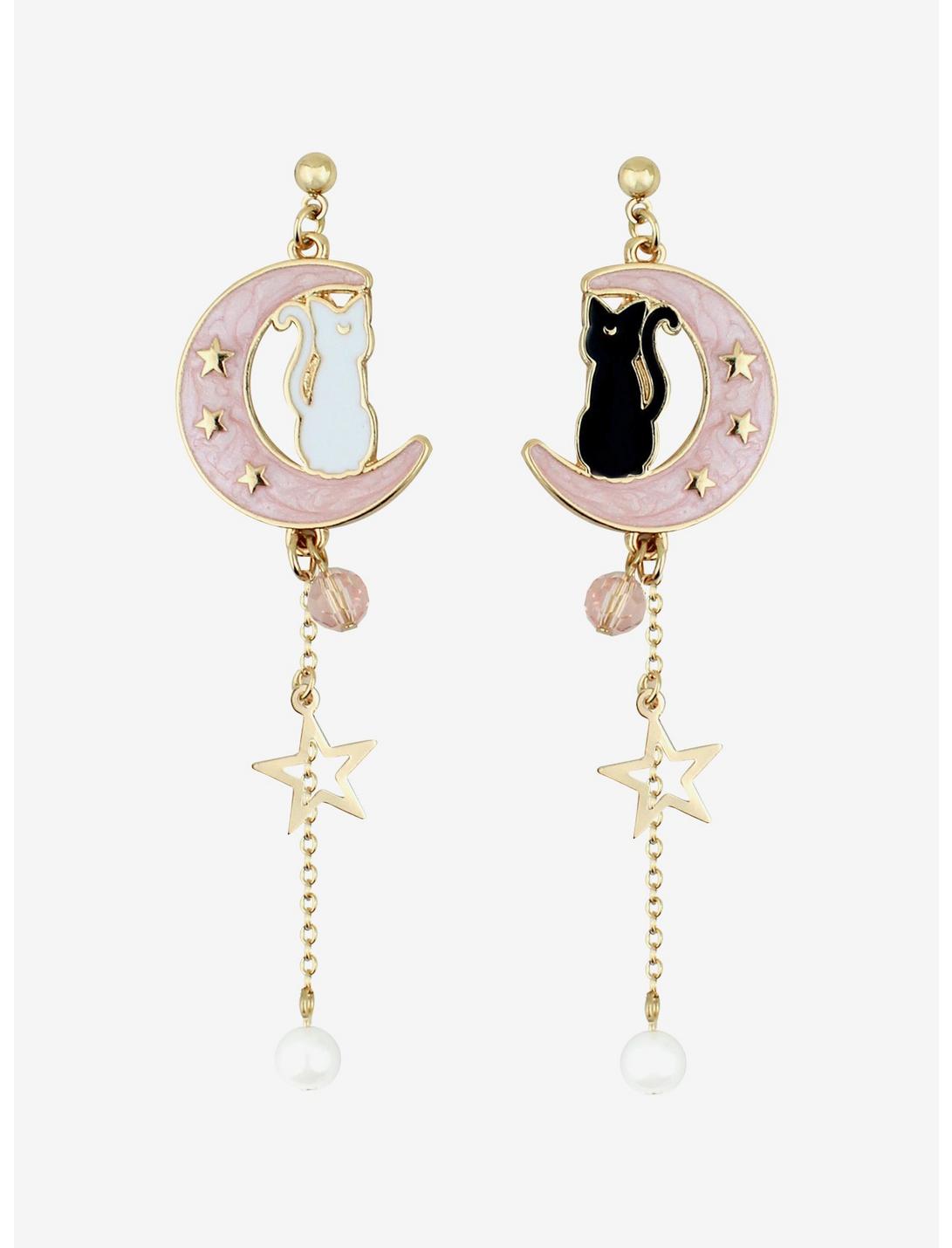 Sailor Moon Artemis & Luna Sparkle Drop Earrings, , hi-res