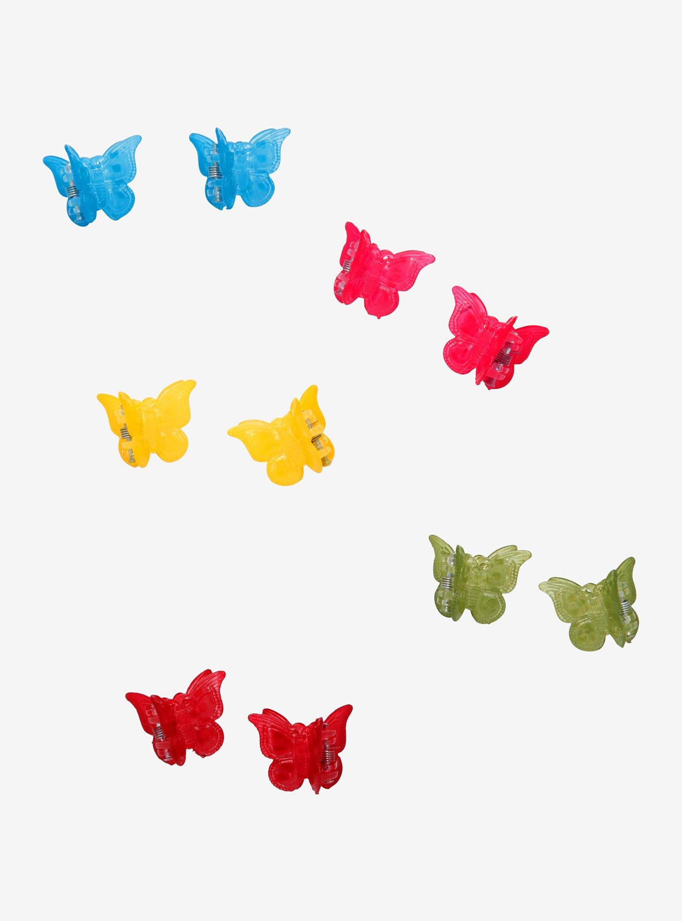 Dark Rainbow Butterfly Hair Clip Set, , hi-res