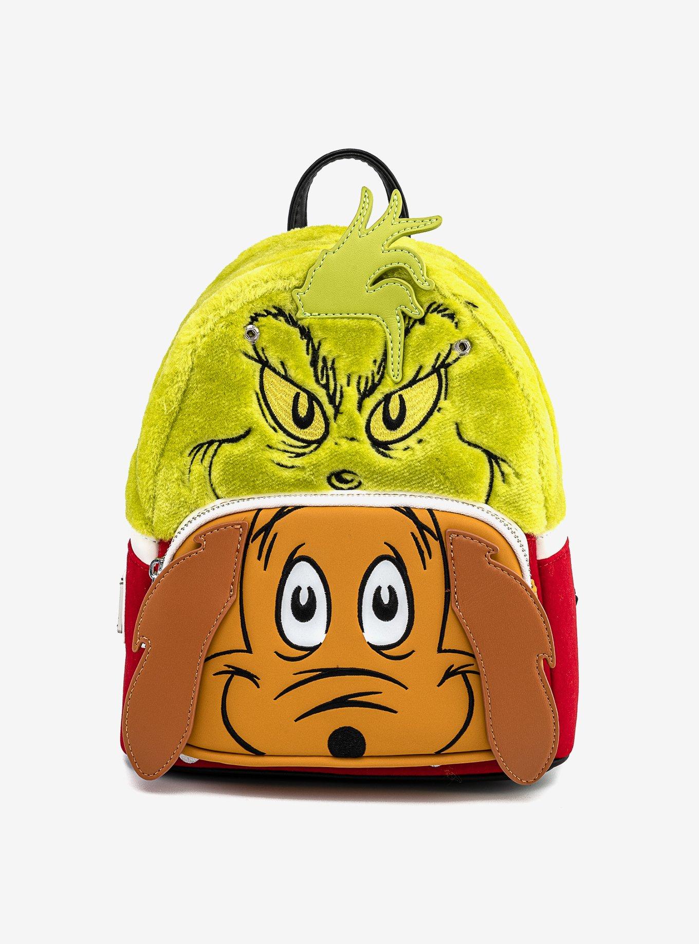 Loungefly Dr. Seuss How the Grinch Stole Christmas Grinch & Max Figural  Mini Backpack